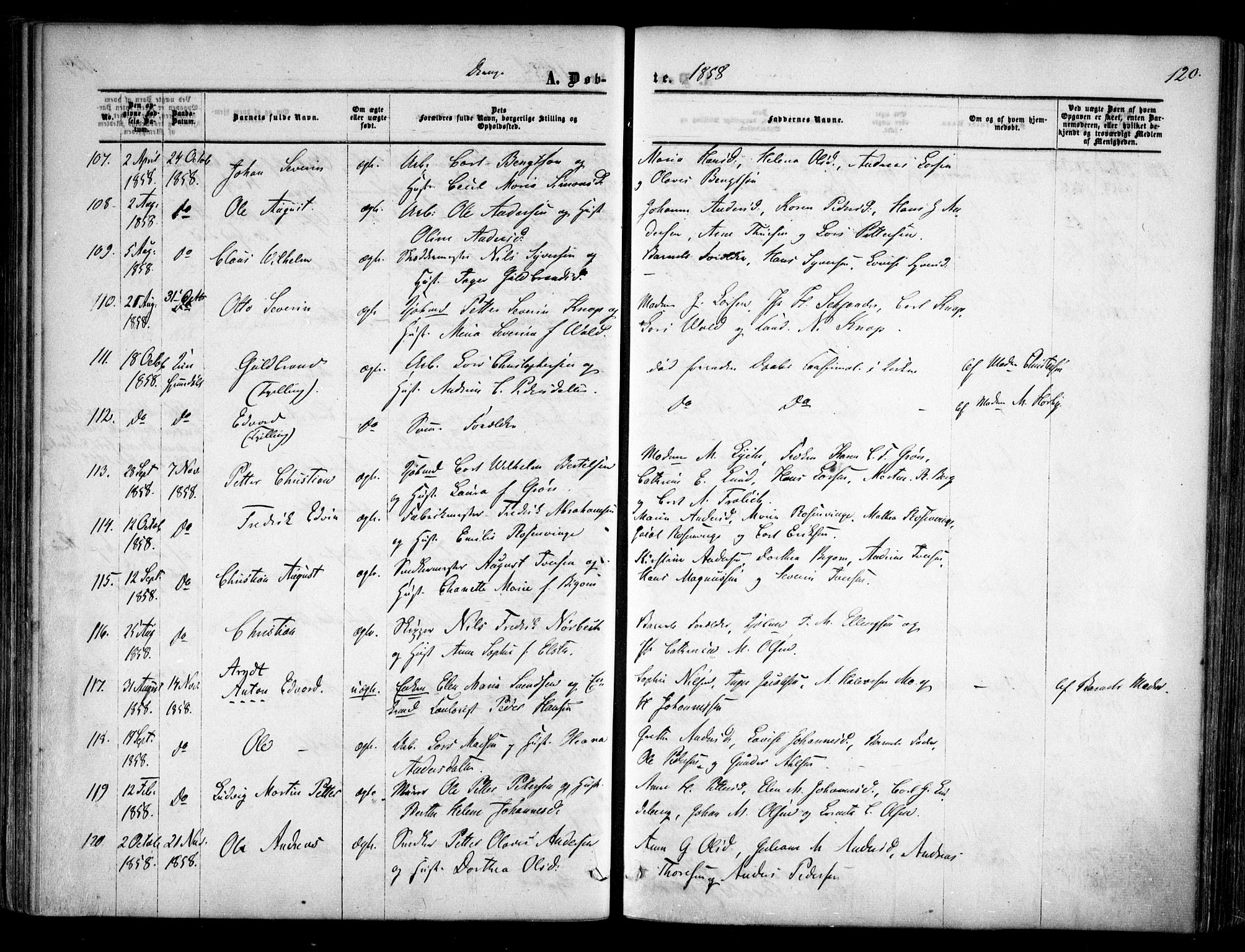 Halden prestekontor Kirkebøker, AV/SAO-A-10909/F/Fa/L0007: Ministerialbok nr. I 7, 1857-1865, s. 120