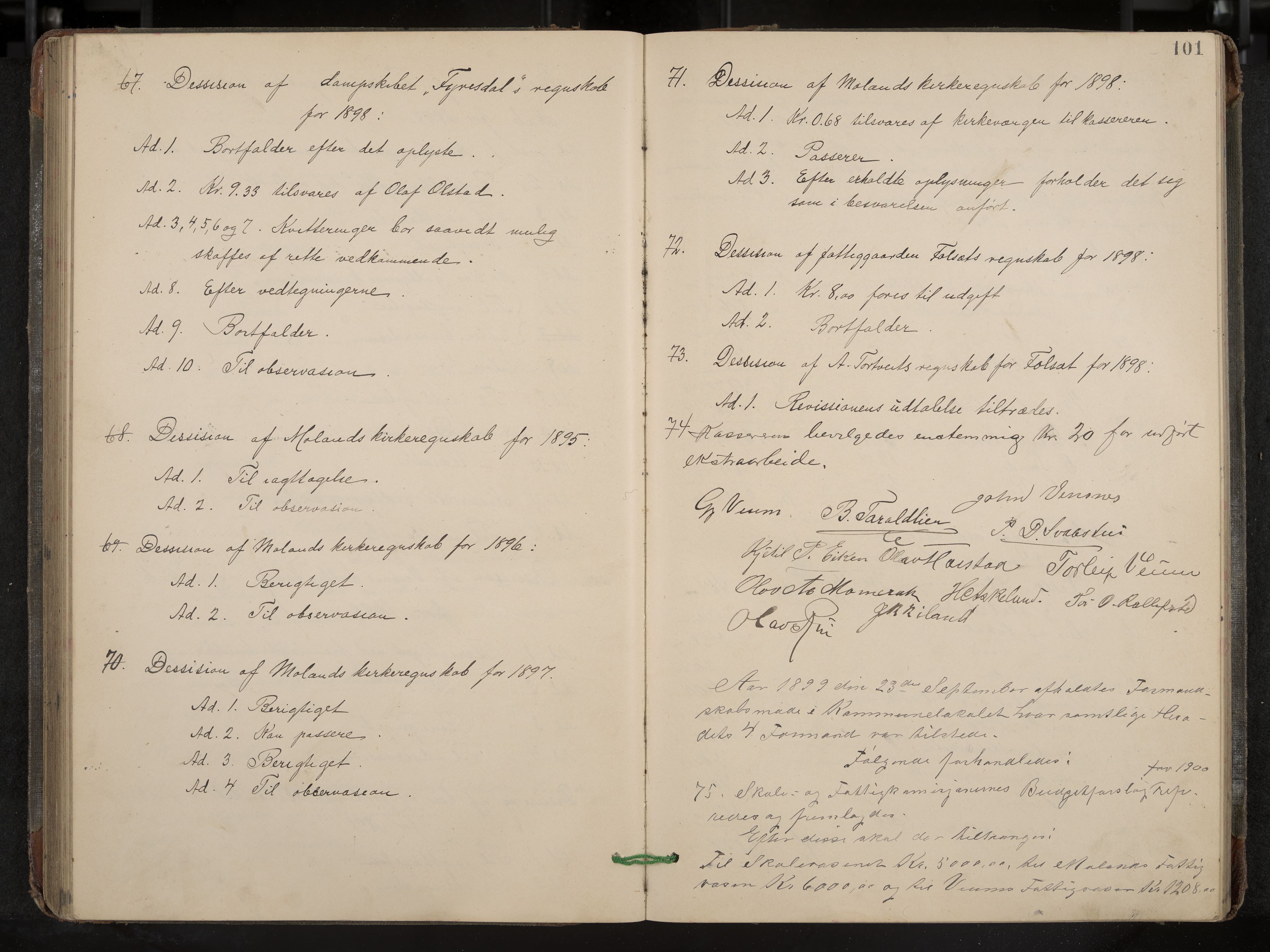 Fyresdal formannskap og sentraladministrasjon, IKAK/0831021-1/Aa/L0003: Møtebok, 1894-1903, s. 101