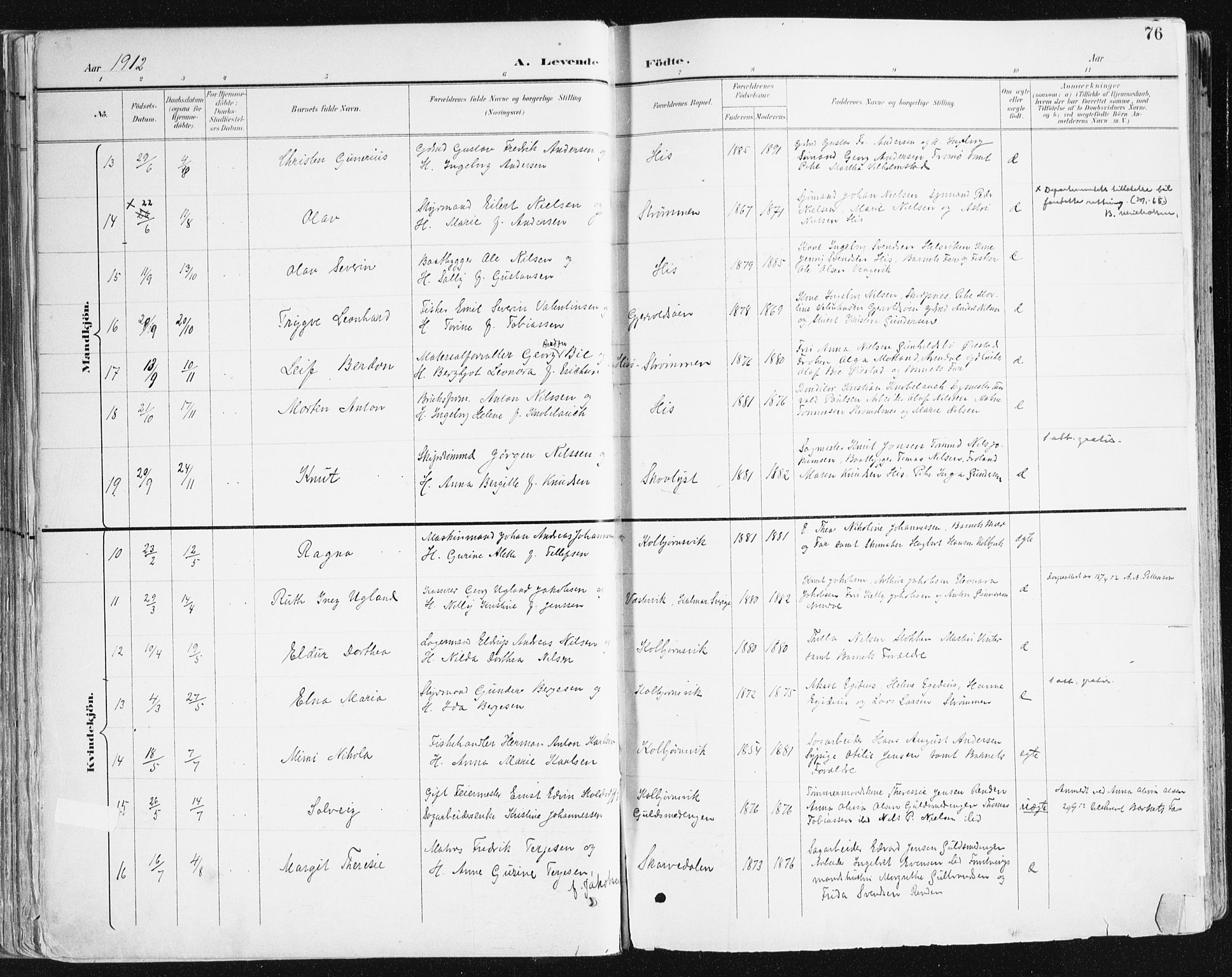 Hisøy sokneprestkontor, AV/SAK-1111-0020/F/Fa/L0004: Ministerialbok nr. A 4, 1895-1917, s. 76