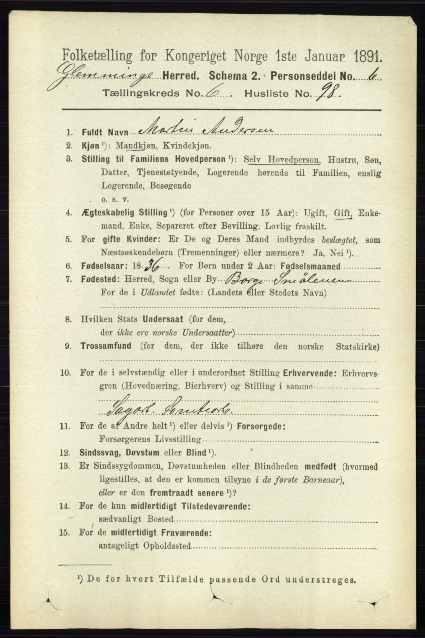 RA, Folketelling 1891 for 0132 Glemmen herred, 1891, s. 8359