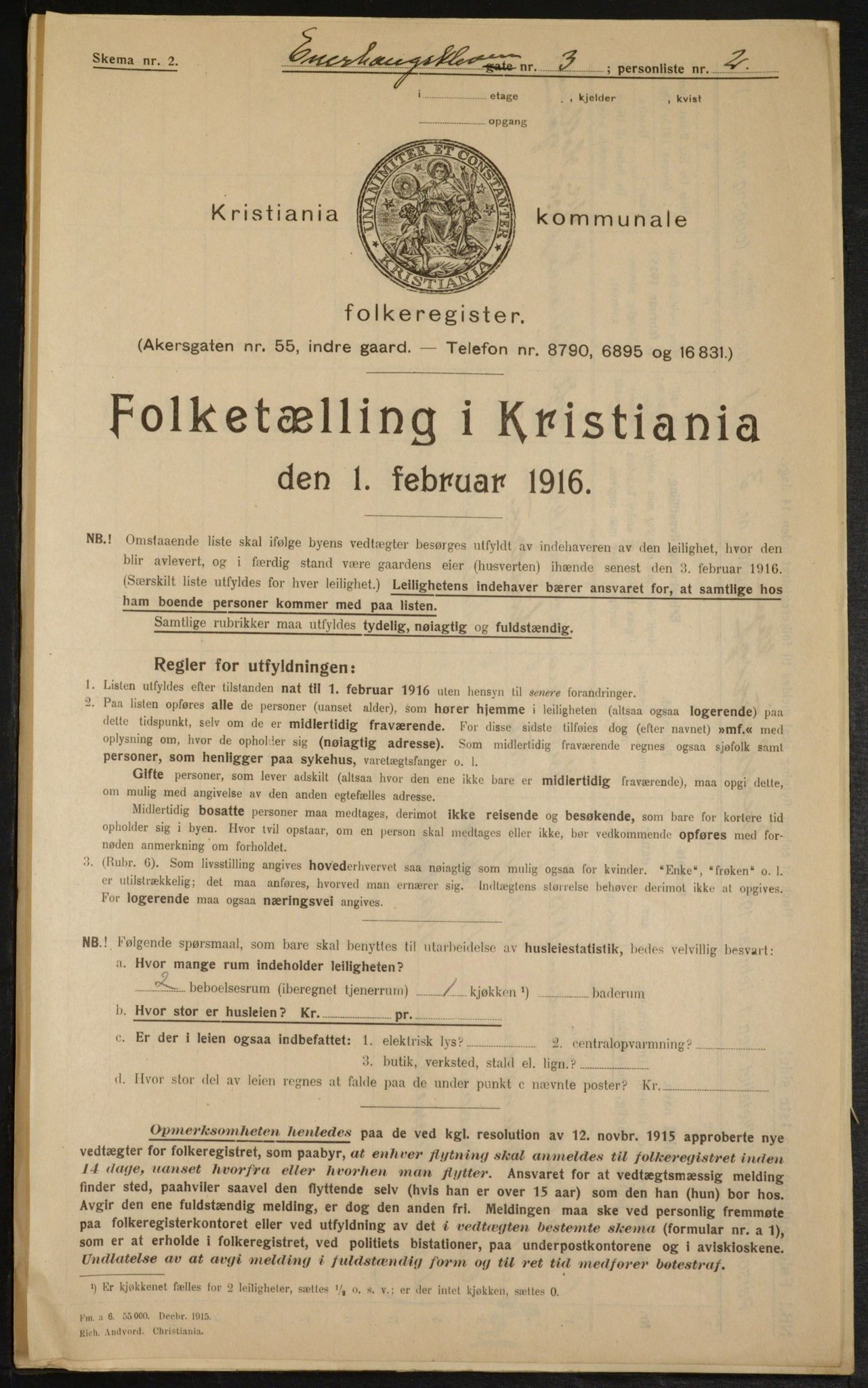 OBA, Kommunal folketelling 1.2.1916 for Kristiania, 1916, s. 22069