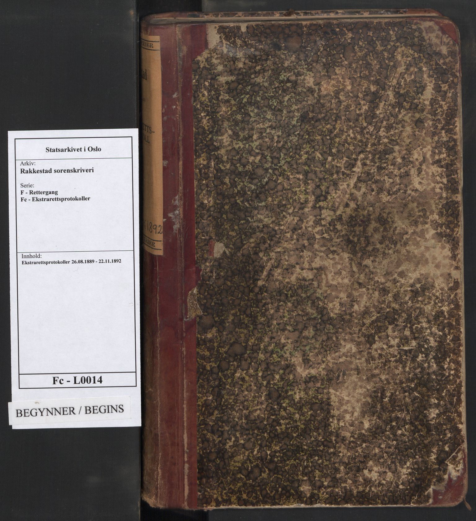 Rakkestad sorenskriveri, SAO/A-10686/F/Fc/L0014: Ekstrarettsprotokoller, 1889-1892