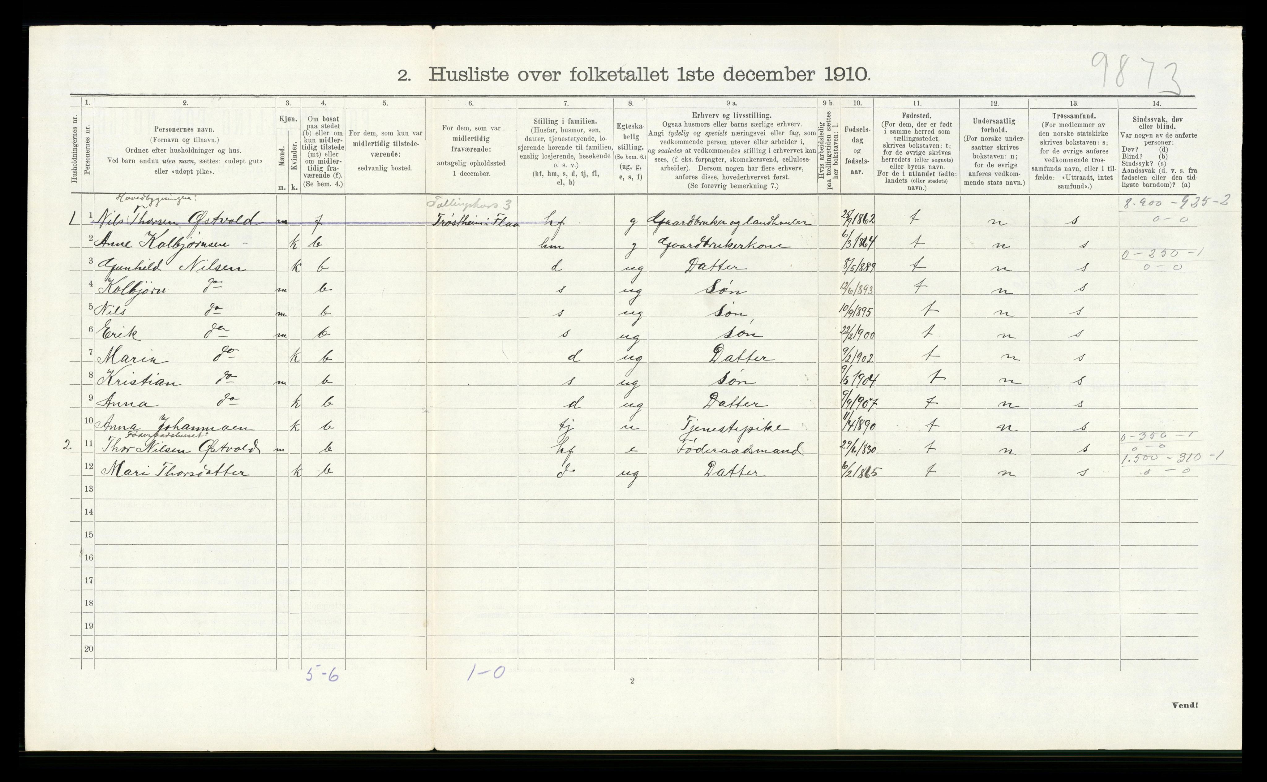 RA, Folketelling 1910 for 0615 Flå herred, 1910, s. 475