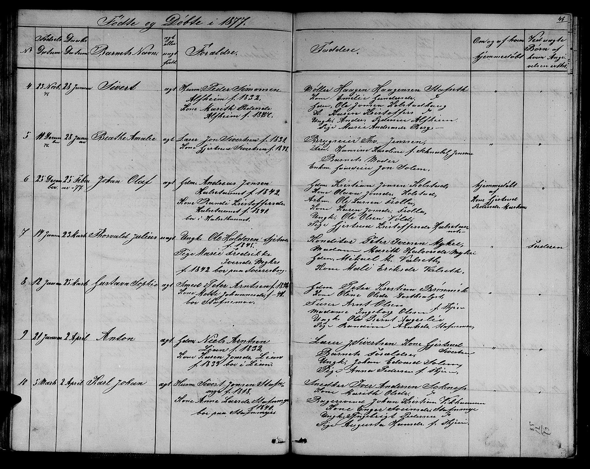 Ministerialprotokoller, klokkerbøker og fødselsregistre - Sør-Trøndelag, SAT/A-1456/611/L0353: Klokkerbok nr. 611C01, 1854-1881, s. 45