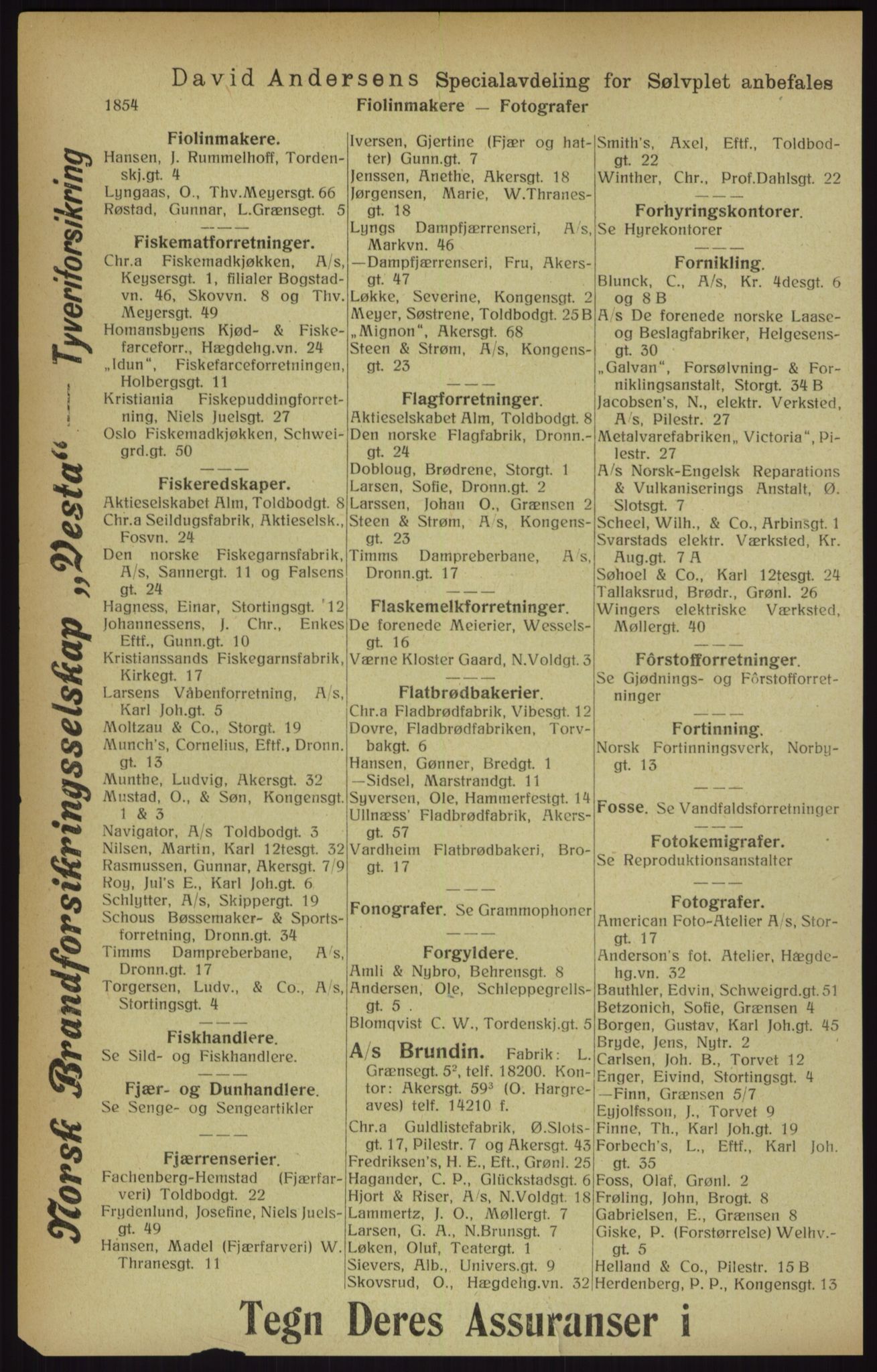 Kristiania/Oslo adressebok, PUBL/-, 1916, s. 1854