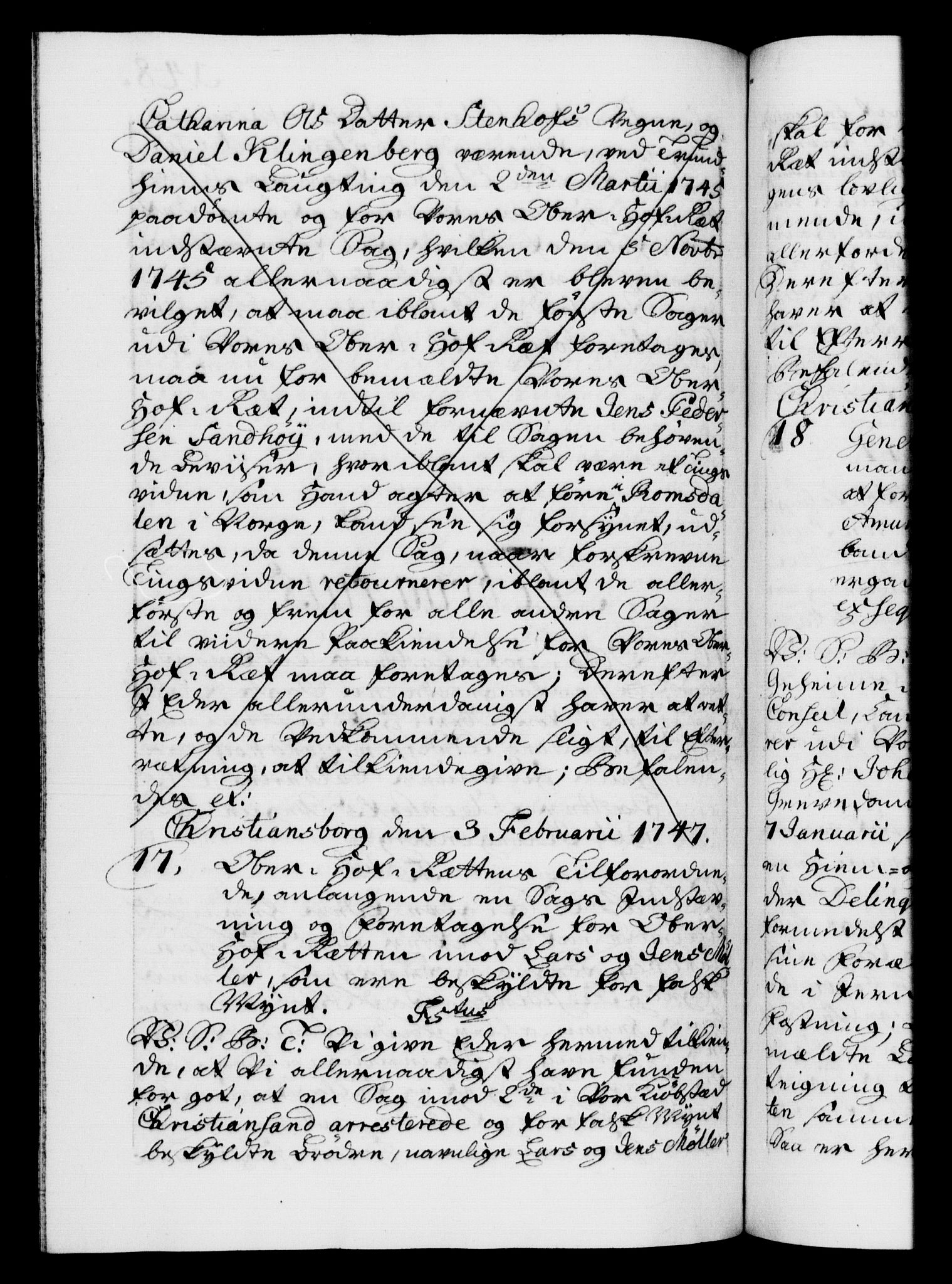 Danske Kanselli 1572-1799, AV/RA-EA-3023/F/Fc/Fca/Fcab/L0031: Norske tegnelser, 1746-1748, s. 148b