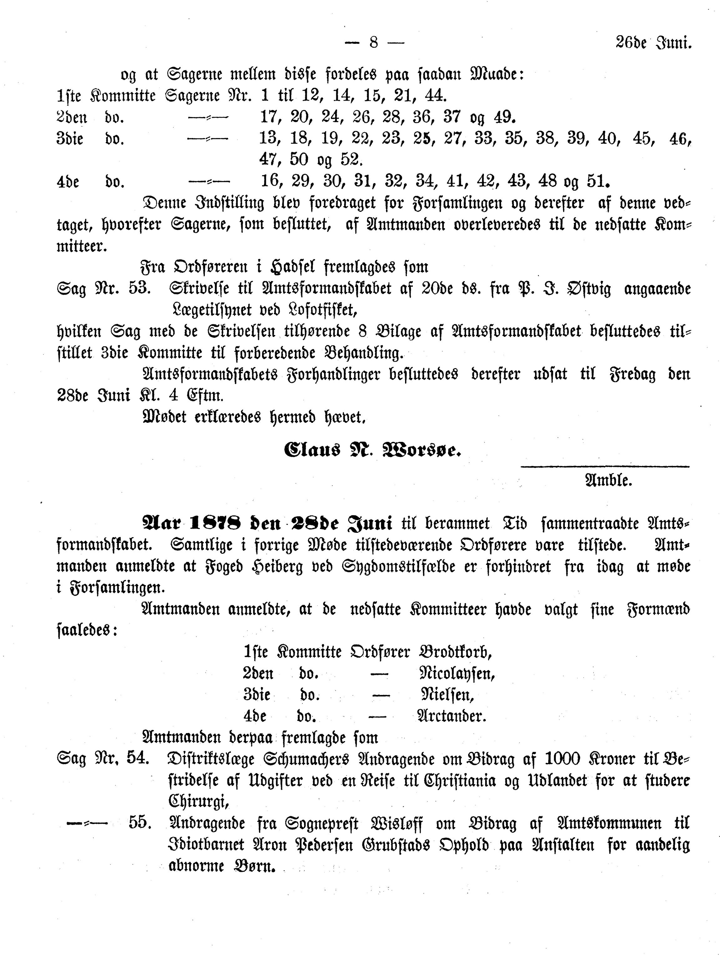 Nordland Fylkeskommune. Fylkestinget, AIN/NFK-17/176/A/Ac/L0010: Fylkestingsforhandlinger 1874-1880, 1874-1880, s. 8