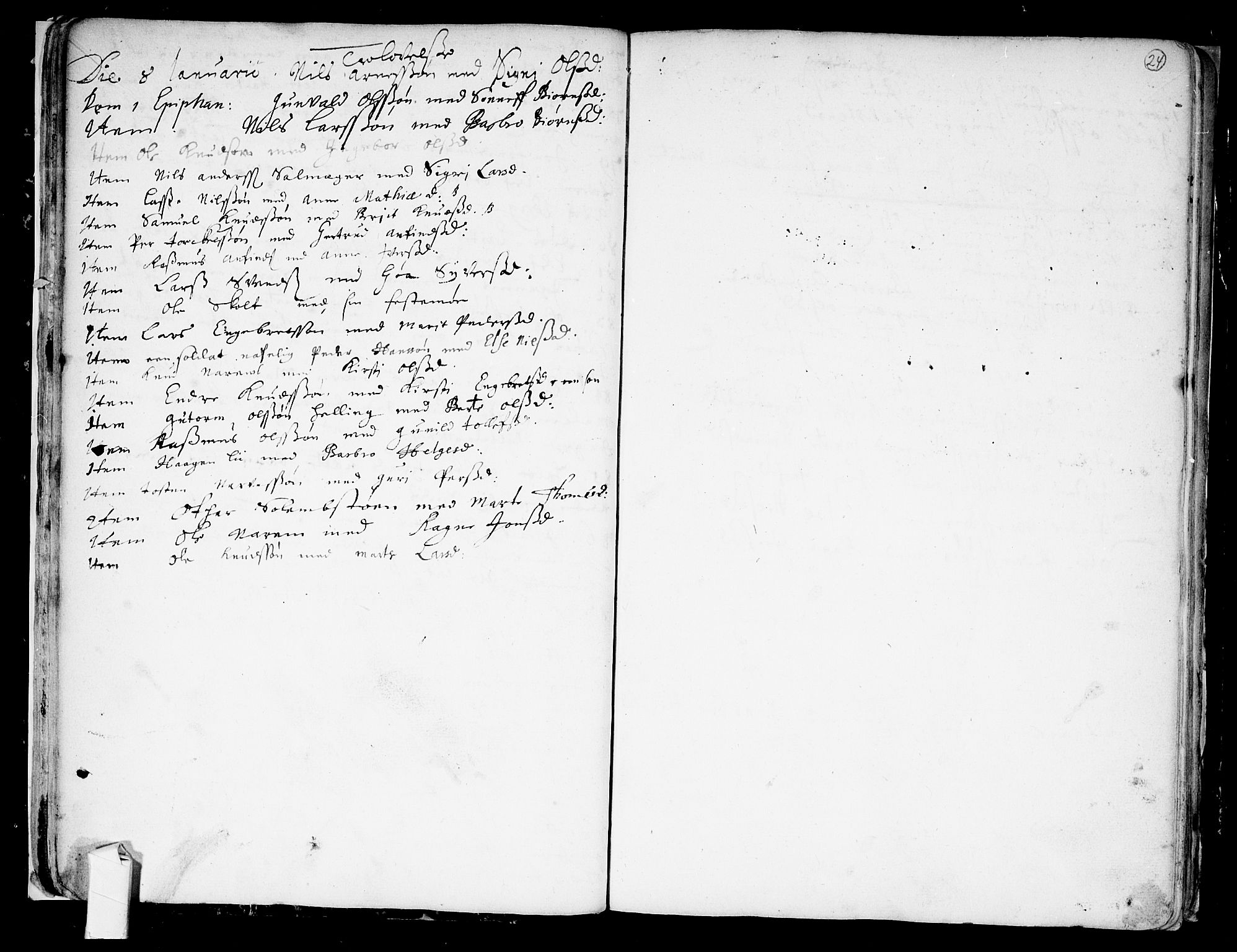 Nes kirkebøker, AV/SAKO-A-236/F/Fa/L0001: Ministerialbok nr. 1, 1693-1706, s. 24