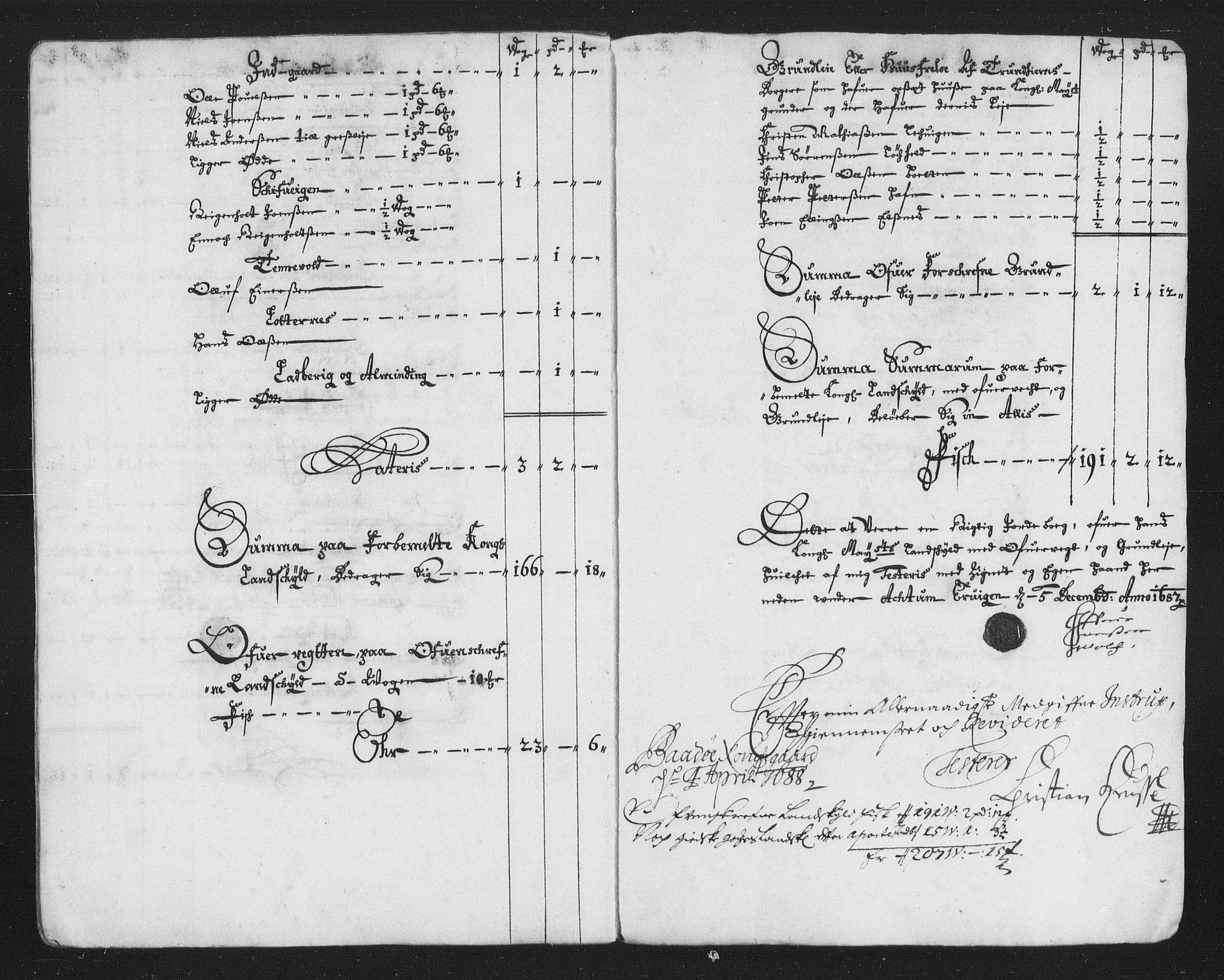 Rentekammeret inntil 1814, Reviderte regnskaper, Stiftamtstueregnskaper, Trondheim stiftamt og Nordland amt, AV/RA-EA-6044/R/Rh/L0010: Nordland amt, 1687