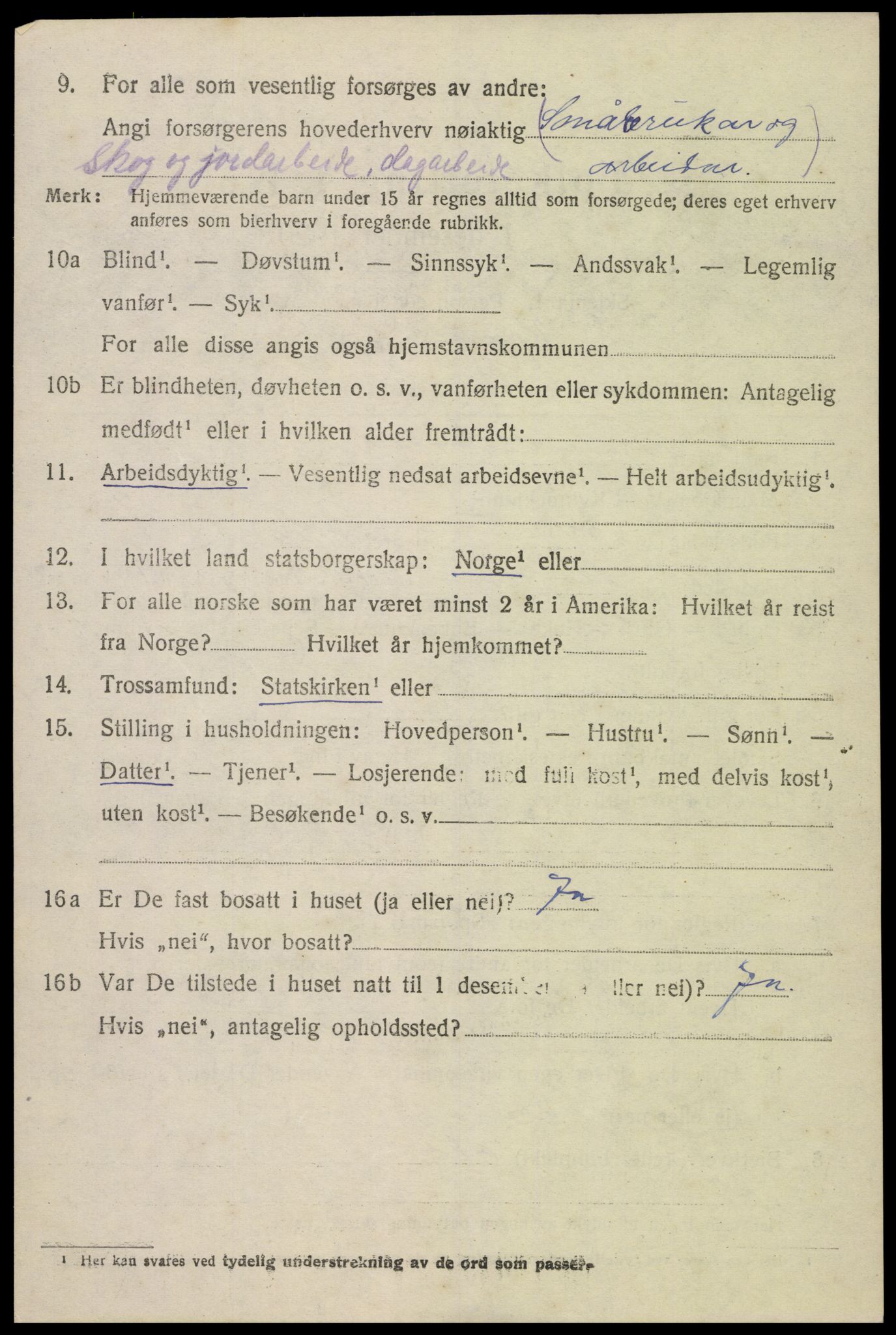 SAK, Folketelling 1920 for 0936 Hornnes herred, 1920, s. 1546