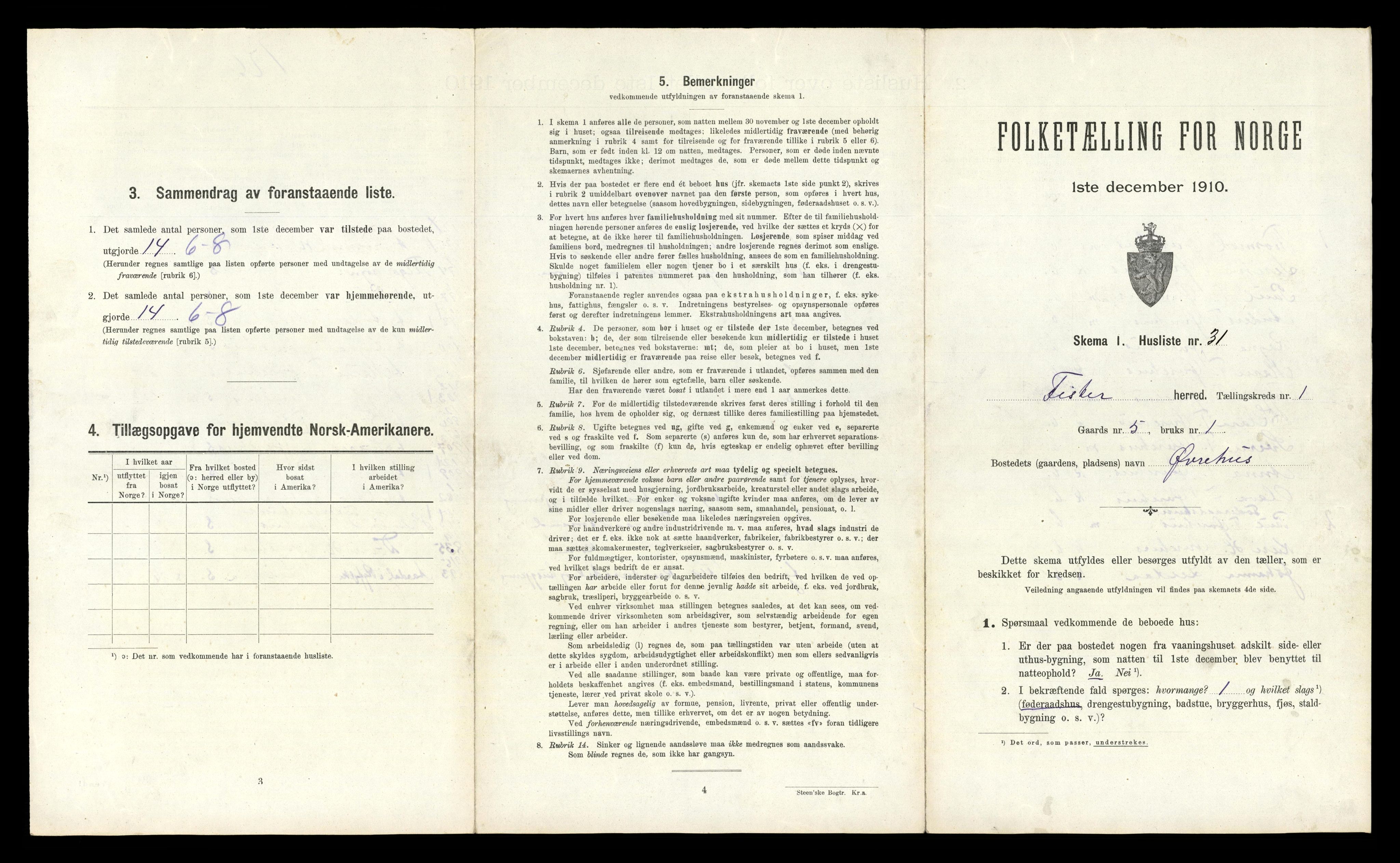 RA, Folketelling 1910 for 1132 Fister herred, 1910, s. 86