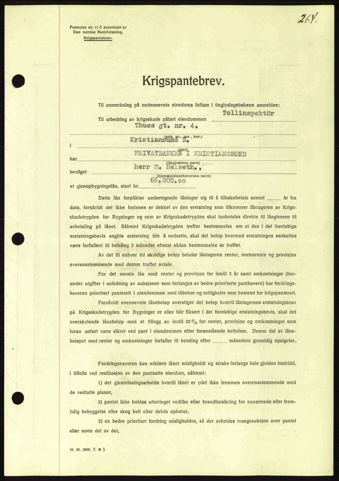 Kristiansund byfogd, AV/SAT-A-4587/A/27: Pantebok nr. 33, 1939-1941, Dagboknr: 68/1941