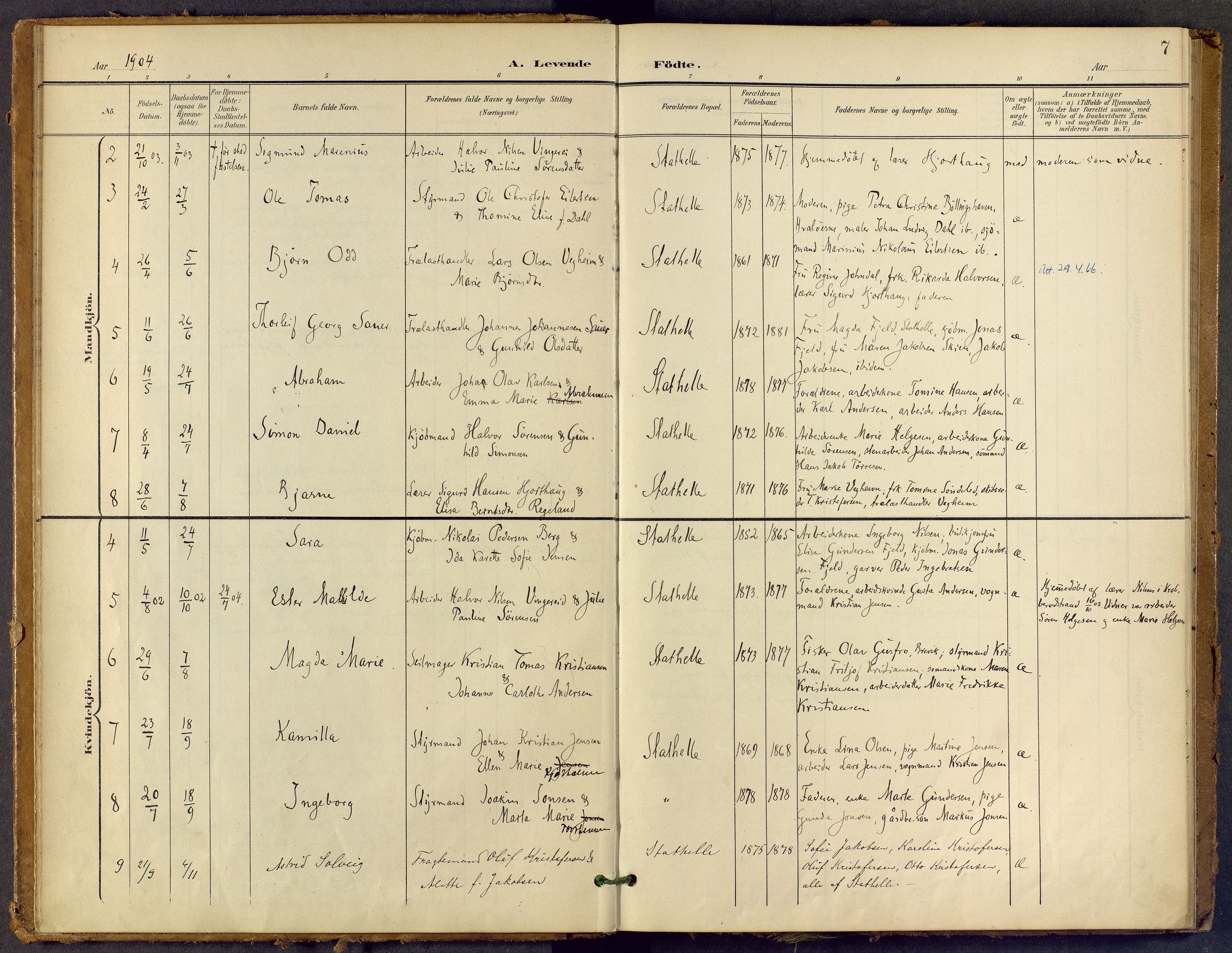 Bamble kirkebøker, SAKO/A-253/F/Fb/L0002: Ministerialbok nr. II 2, 1900-1921, s. 7