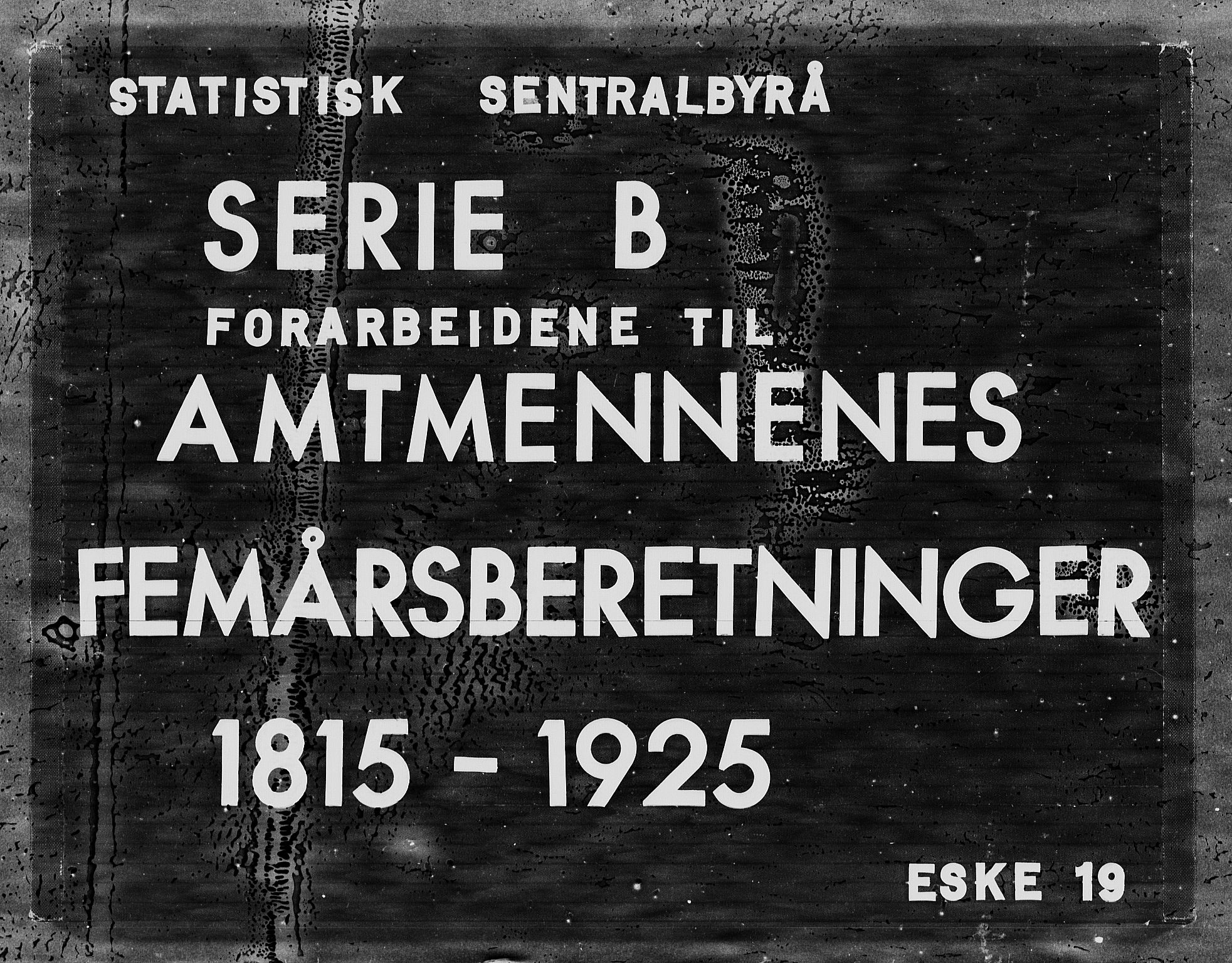 Statistisk sentralbyrå, Næringsøkonomiske emner, Generelt - Amtmennenes femårsberetninger, RA/S-2233/F/Fa/L0019: --, 1861-1870, s. 1