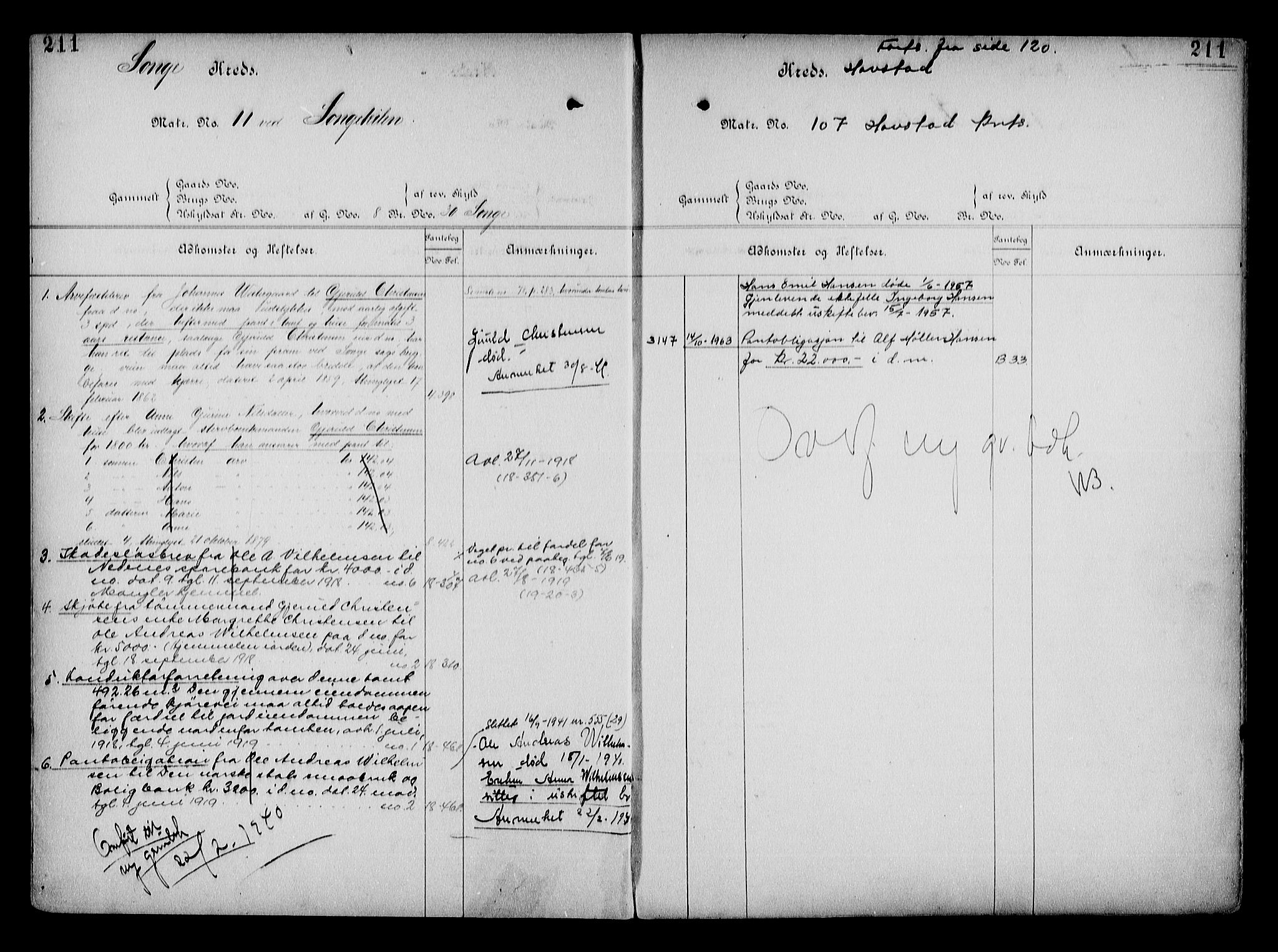 Arendal byfogd, AV/SAK-1222-0001/G/Ga/L0015: Panteregister nr. 13, 1860-1960, s. 211