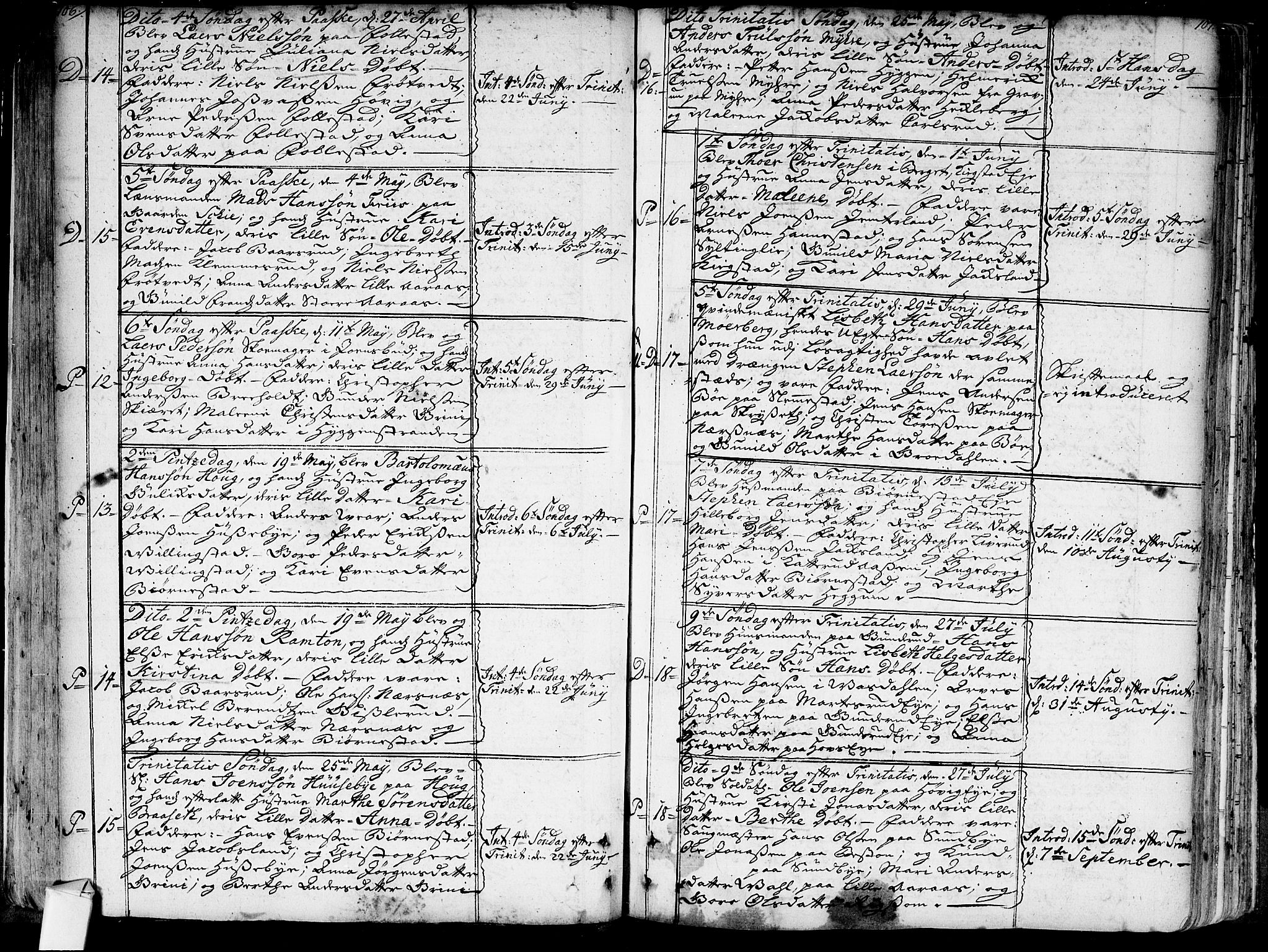 Røyken kirkebøker, AV/SAKO-A-241/G/Ga/L0001: Klokkerbok nr. 1, 1740-1768, s. 106-107