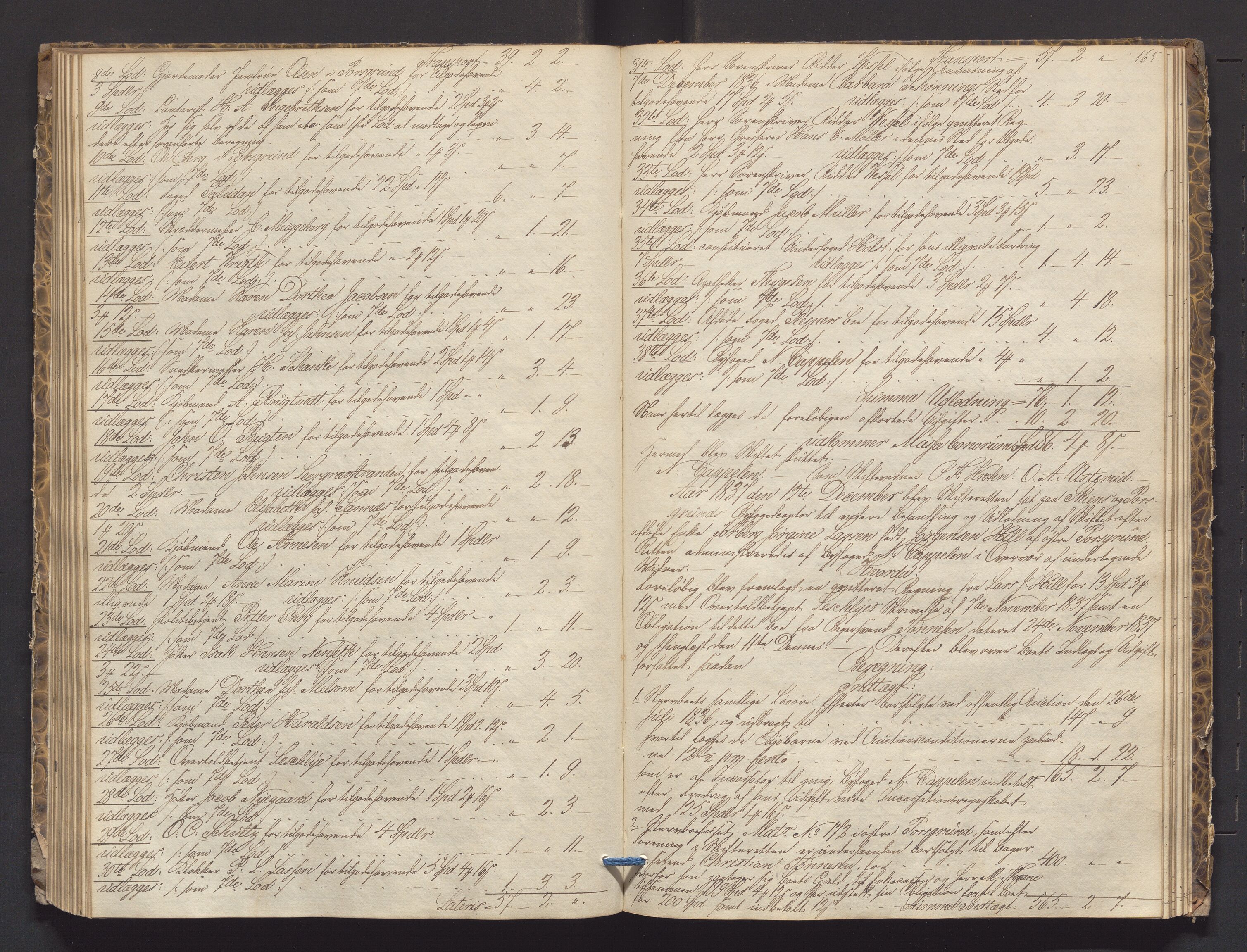 Porsgrunn byfogd, AV/SAKO-A-106/H/Hb/L0002: Skifteprotokoll, 1834-1839, s. 164-165