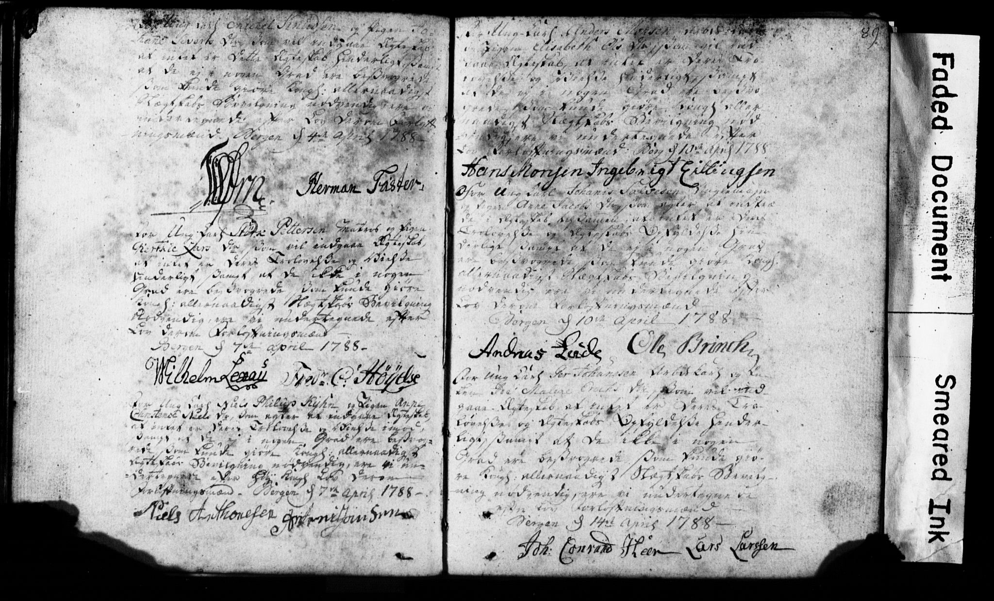 Korskirken sokneprestembete, SAB/A-76101: Forlovererklæringer nr. II.5.1, 1776-1816, s. 89