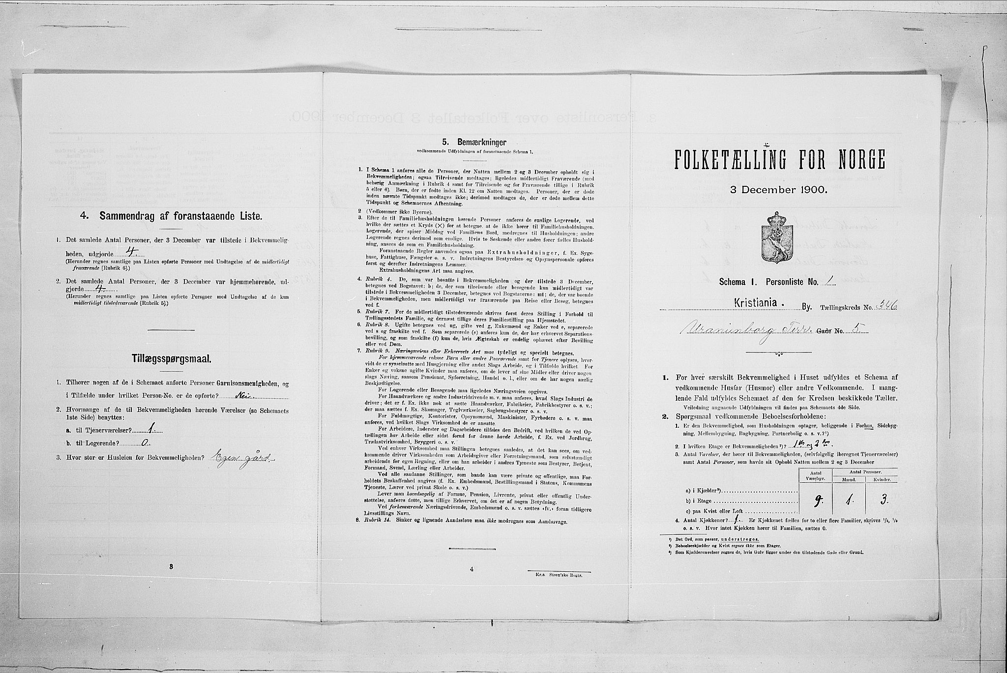 SAO, Folketelling 1900 for 0301 Kristiania kjøpstad, 1900, s. 108010