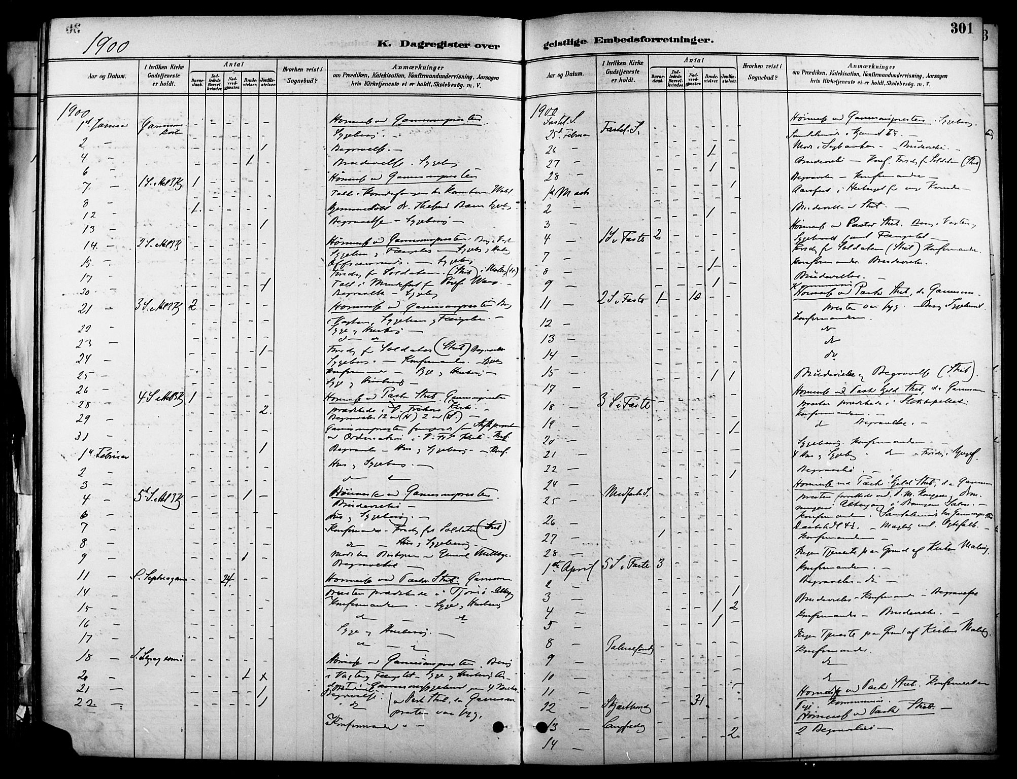 Garnisonsmenigheten Kirkebøker, AV/SAO-A-10846/F/Fa/L0013: Ministerialbok nr. 13, 1894-1904, s. 301