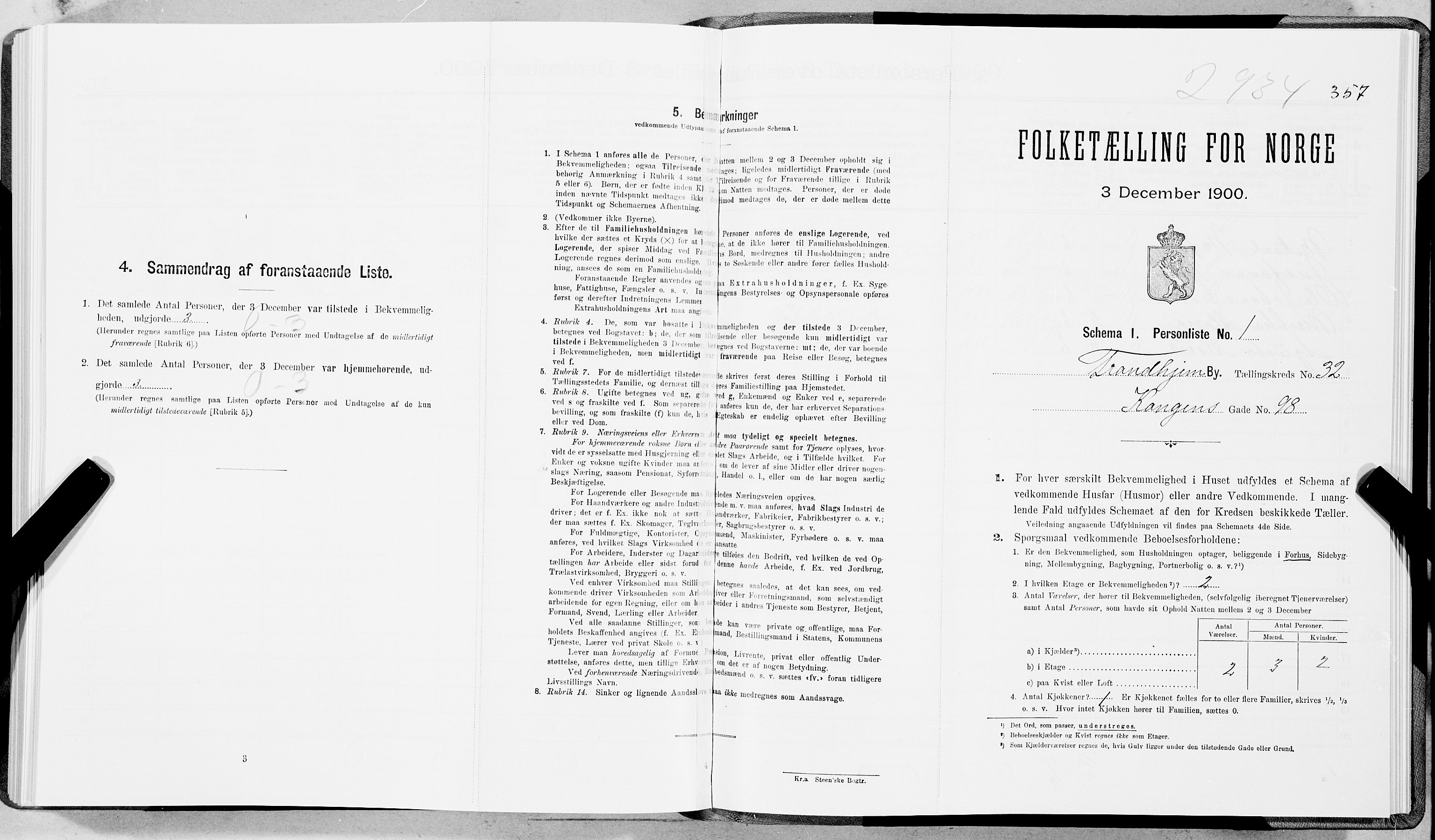 SAT, Folketelling 1900 for 1601 Trondheim kjøpstad, 1900, s. 5256