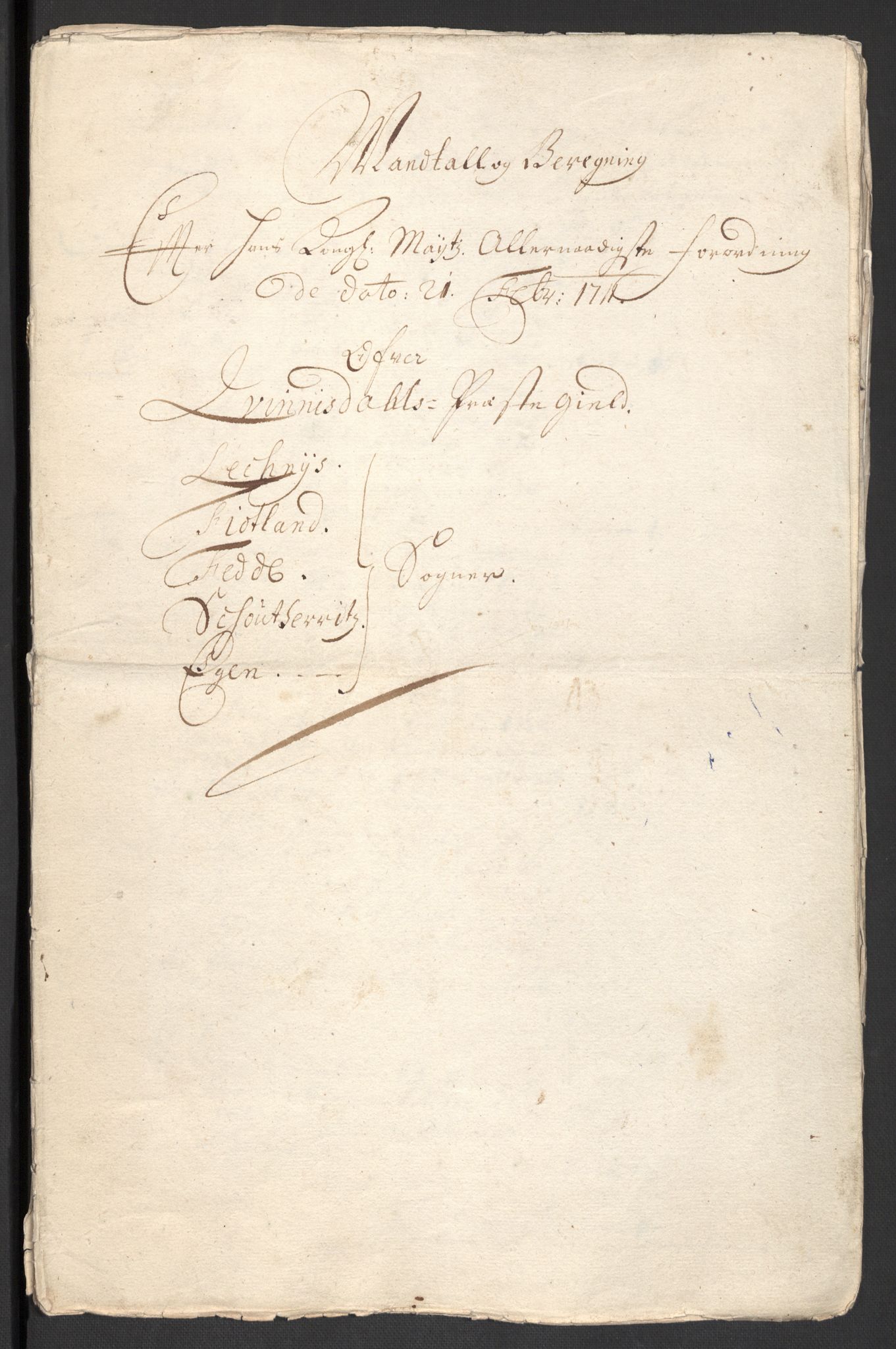 Rentekammeret inntil 1814, Reviderte regnskaper, Fogderegnskap, RA/EA-4092/R43/L2554: Fogderegnskap Lista og Mandal, 1711, s. 269