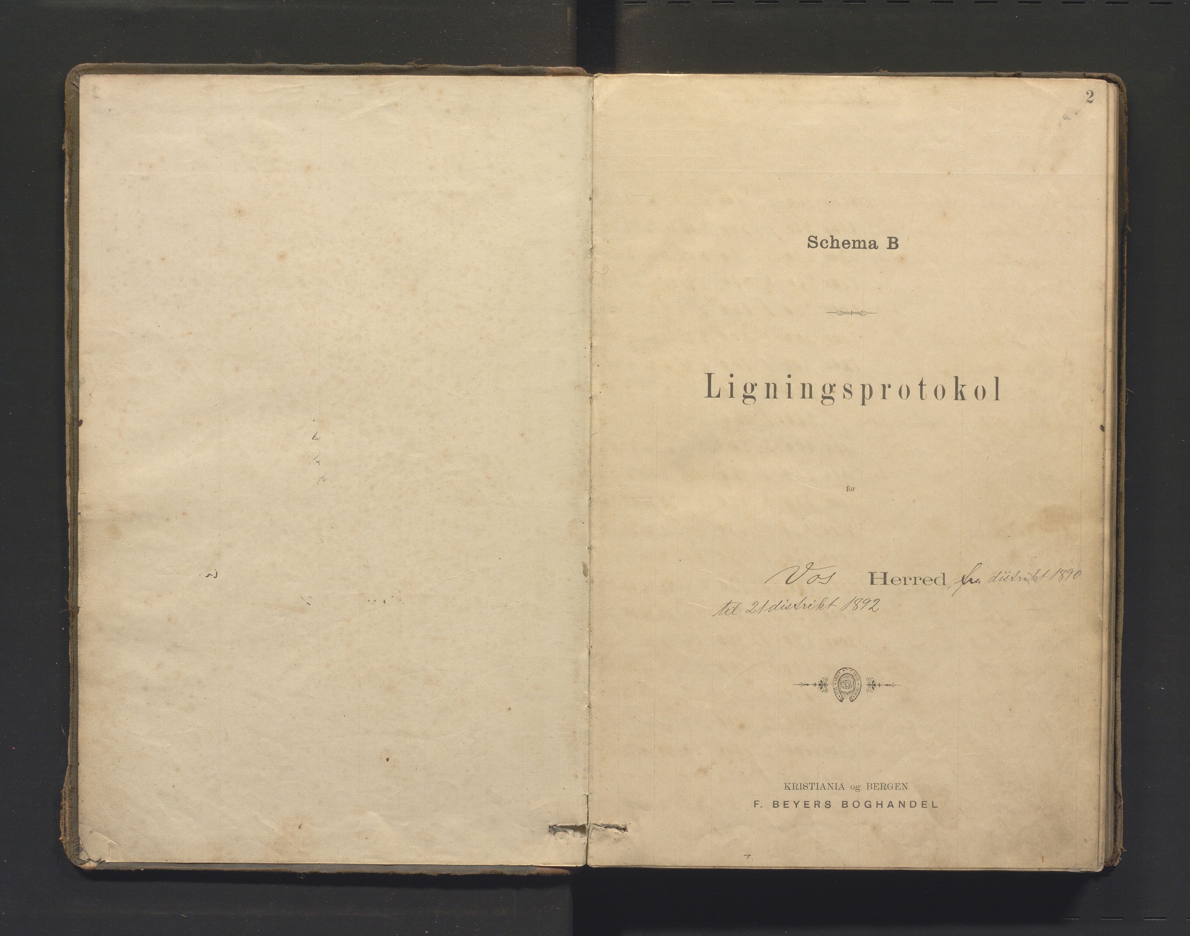 Voss kommune. Likningsnemnda, IKAH/1235-142/F/Fa/L0007: Likningsprotokoll, 1890-1892