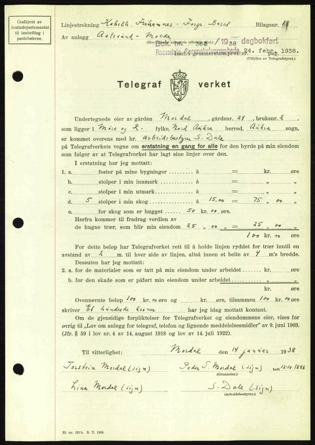 Romsdal sorenskriveri, SAT/A-4149/1/2/2C: Pantebok nr. A4, 1937-1938, Dagboknr: 363/1938