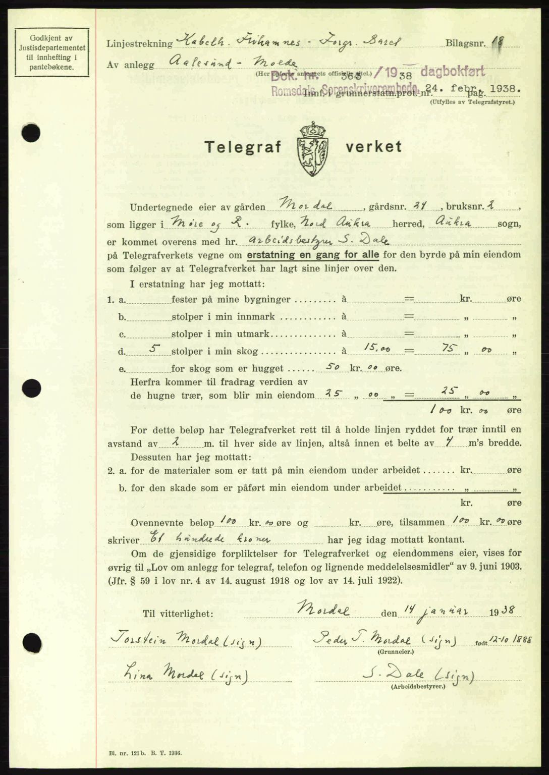 Romsdal sorenskriveri, AV/SAT-A-4149/1/2/2C: Pantebok nr. A4, 1937-1938, Dagboknr: 363/1938