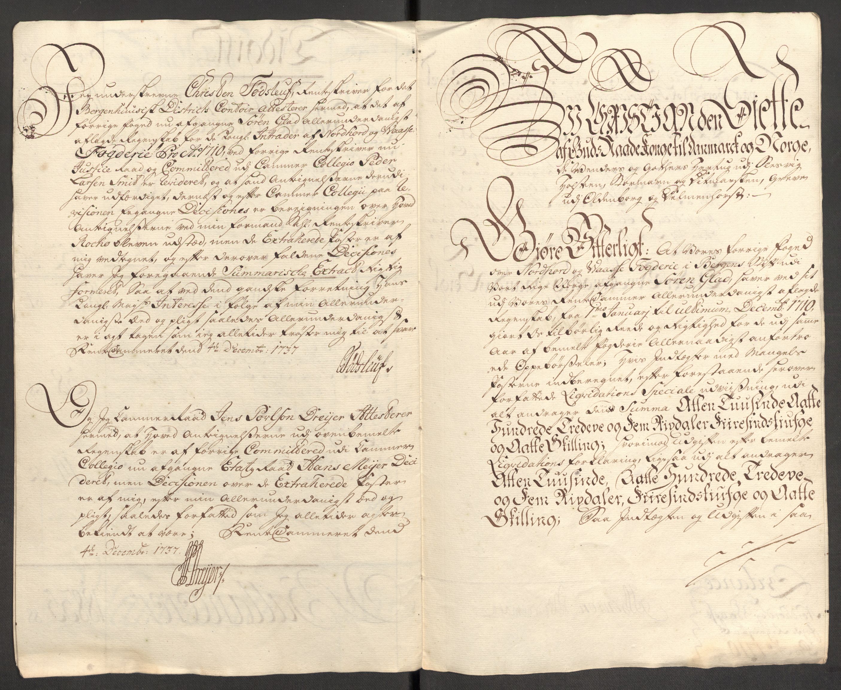 Rentekammeret inntil 1814, Reviderte regnskaper, Fogderegnskap, AV/RA-EA-4092/R51/L3191: Fogderegnskap Nordhordland og Voss, 1710, s. 34