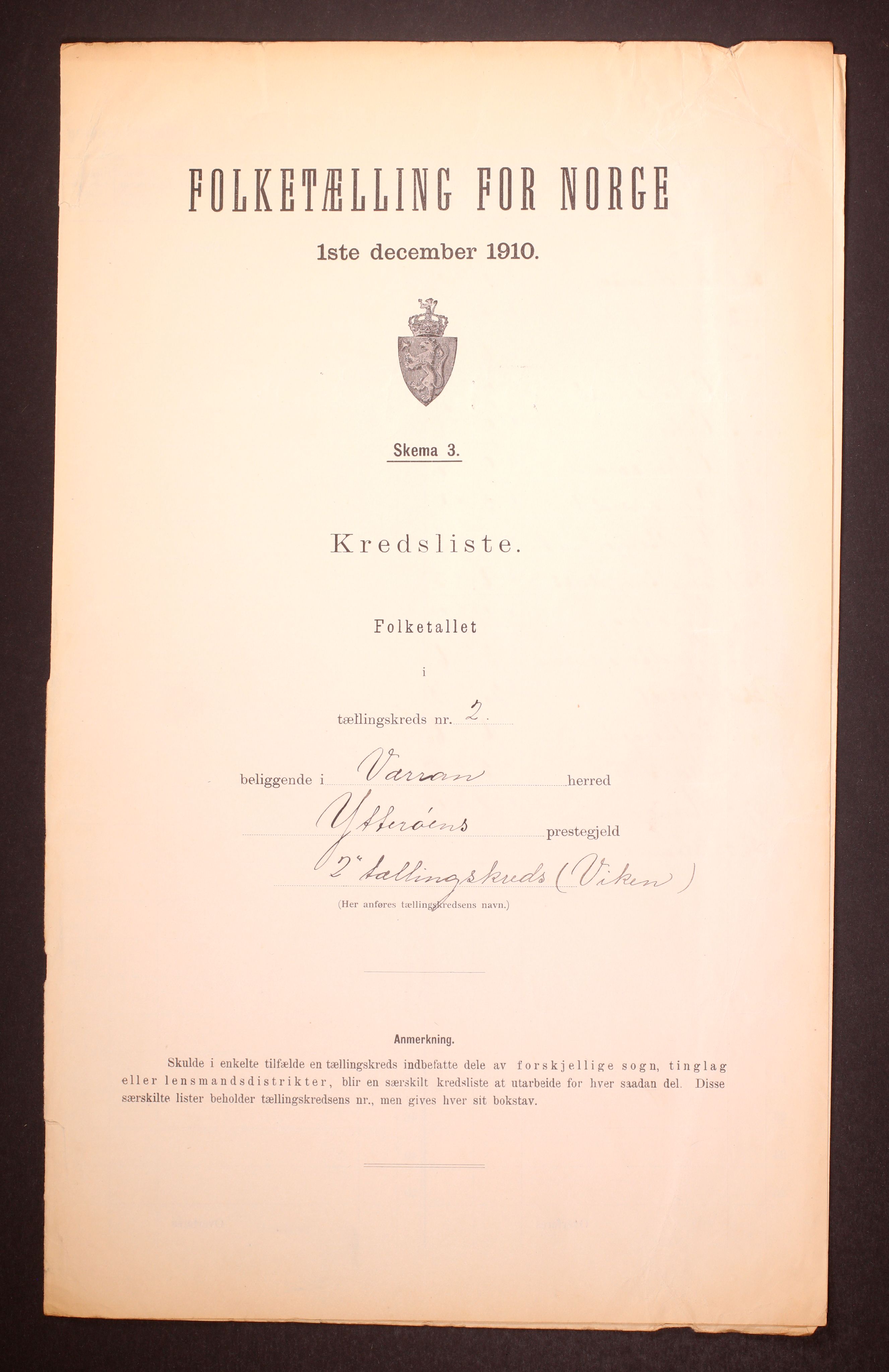 RA, Folketelling 1910 for 1724 Verran herred, 1910, s. 7