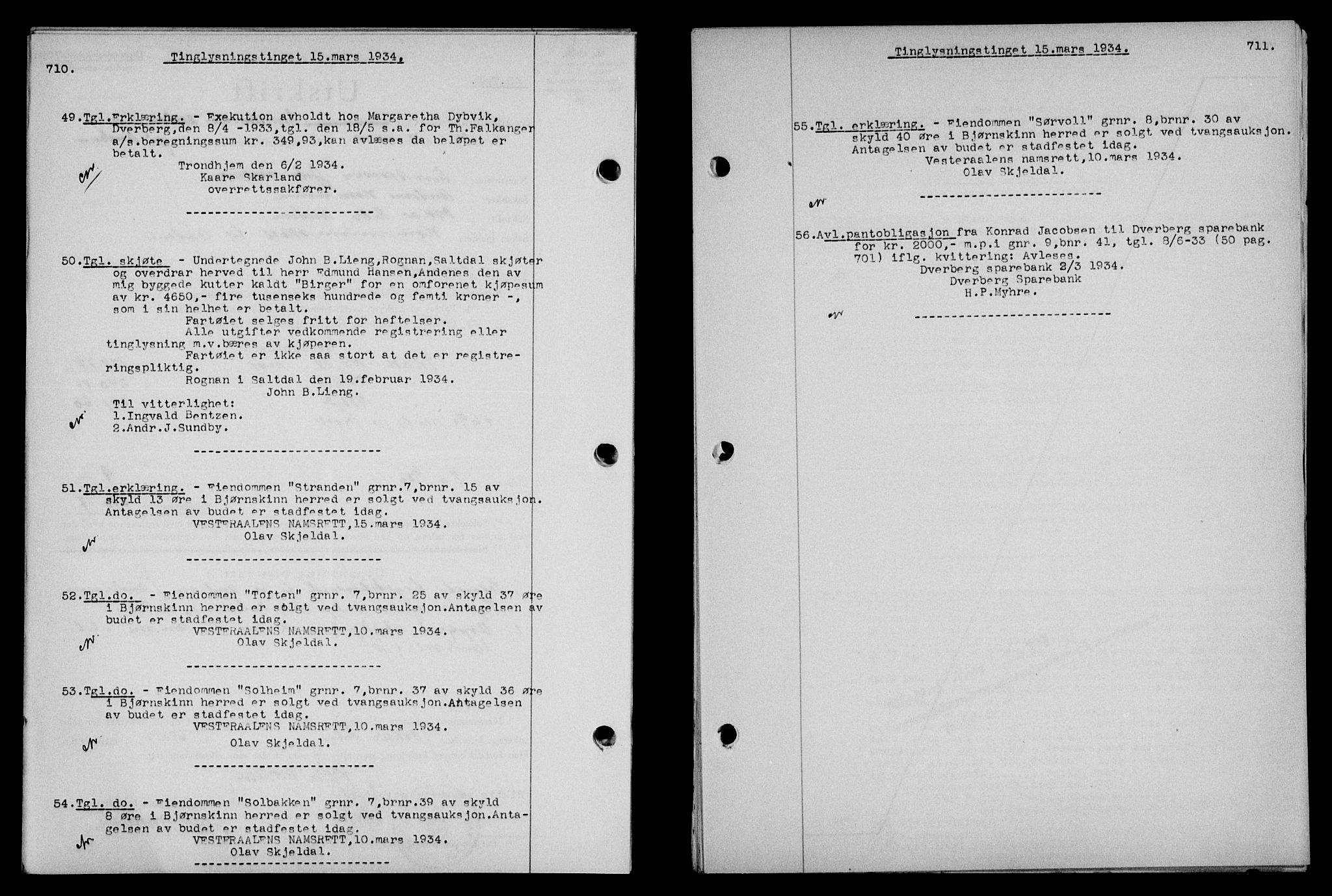 Vesterålen sorenskriveri, SAT/A-4180/1/2/2Ca/L0059: Pantebok nr. 52, 1933-1934, Tingl.dato: 15.03.1934