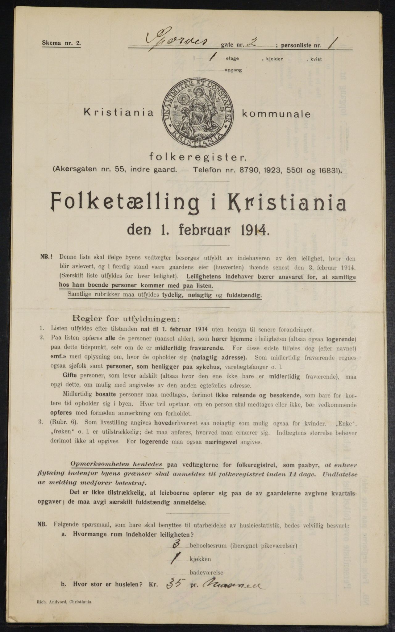 OBA, Kommunal folketelling 1.2.1914 for Kristiania, 1914, s. 100324