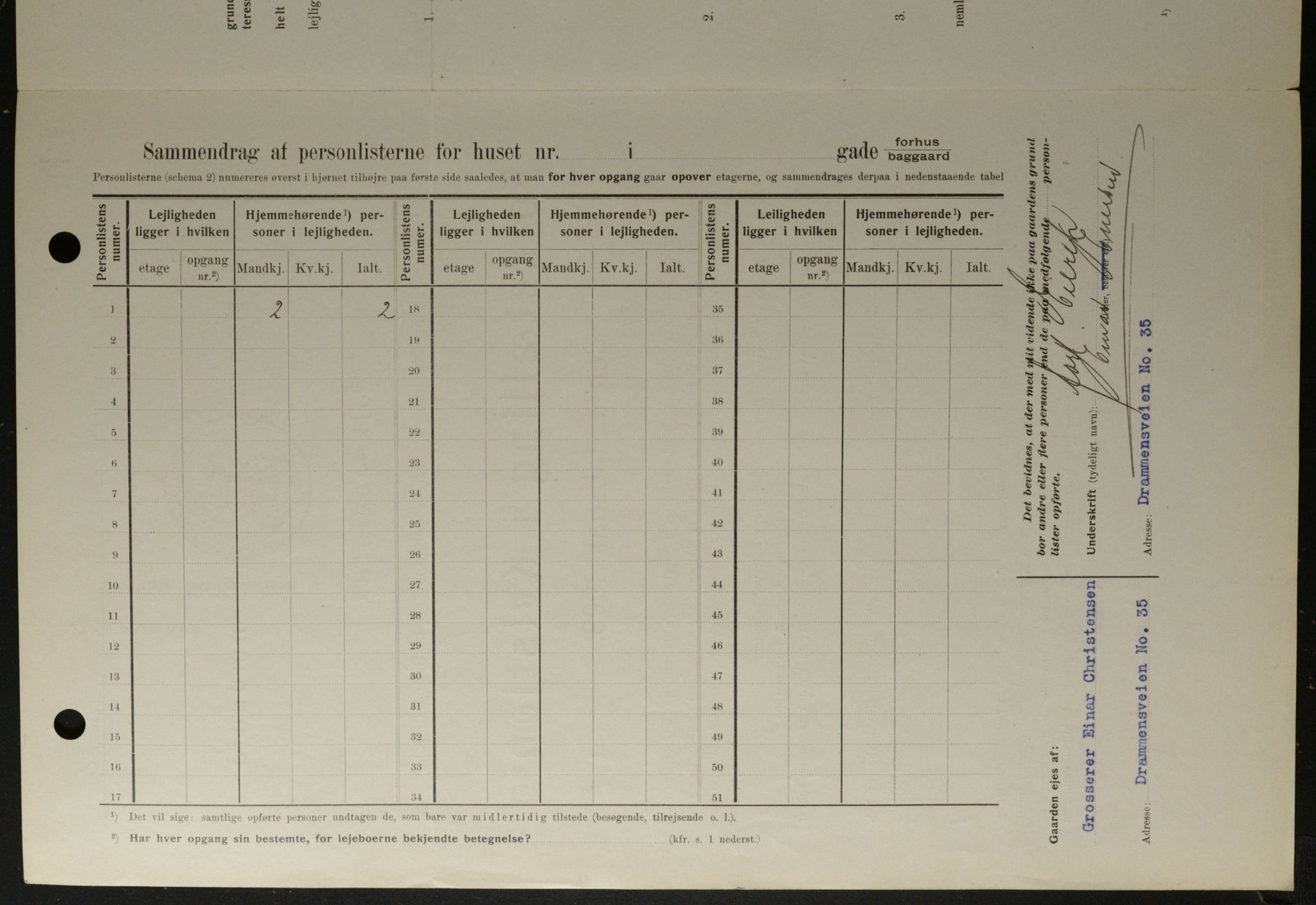 OBA, Kommunal folketelling 1.2.1908 for Kristiania kjøpstad, 1908, s. 91158