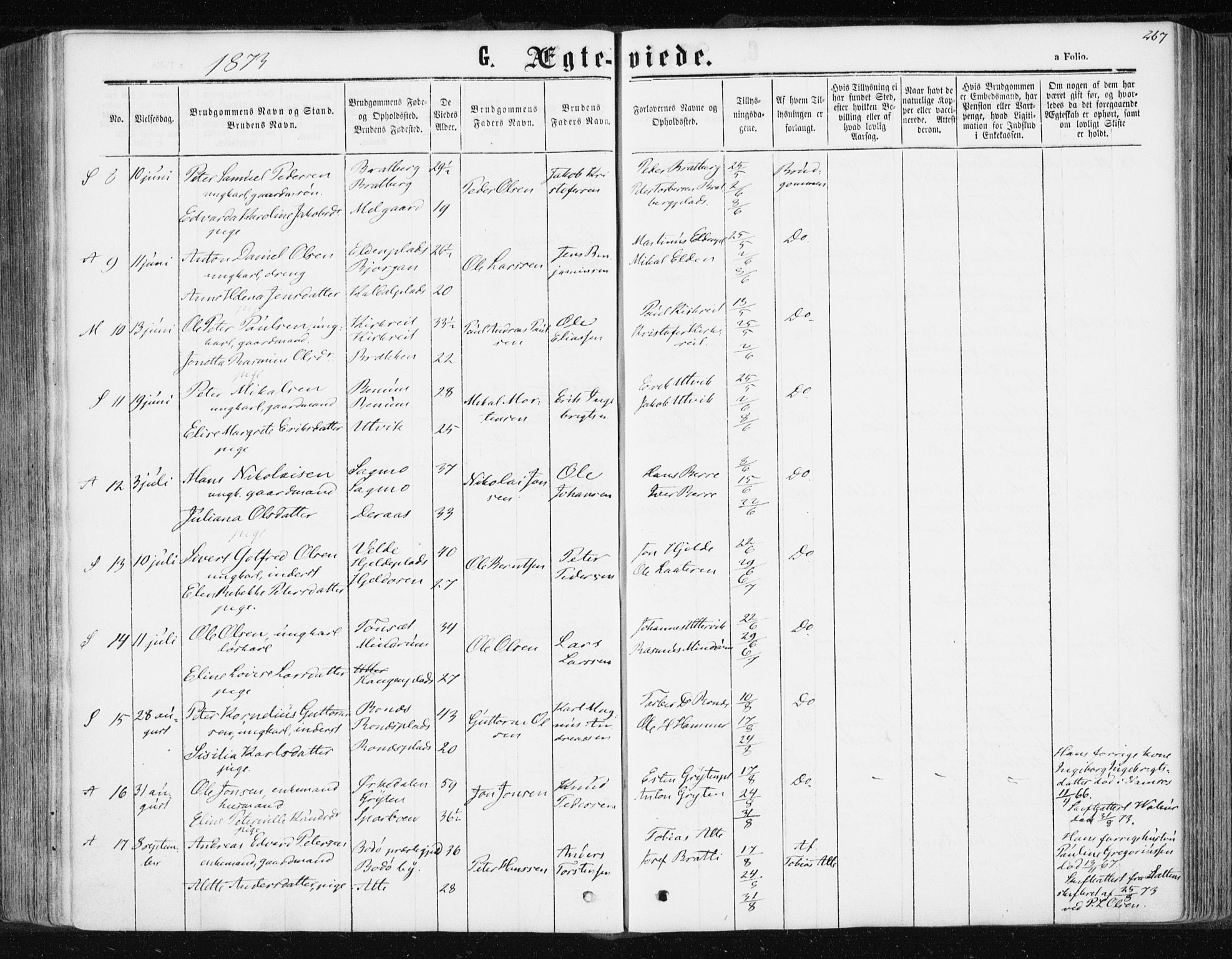Ministerialprotokoller, klokkerbøker og fødselsregistre - Nord-Trøndelag, SAT/A-1458/741/L0394: Ministerialbok nr. 741A08, 1864-1877, s. 267