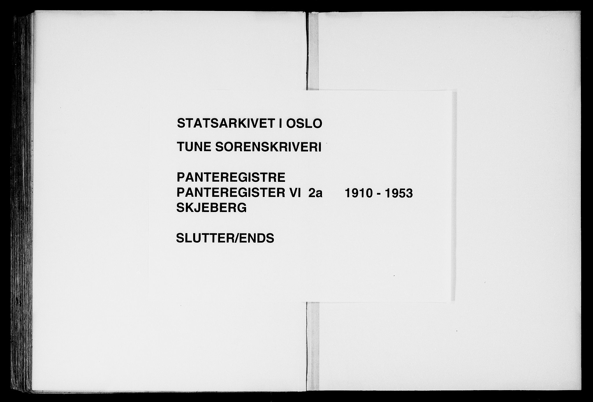 Tune sorenskriveri, AV/SAO-A-10470/G/Ga/Gab/Gabf/L0002a: Panteregister nr. VI 2a, 1910-1953