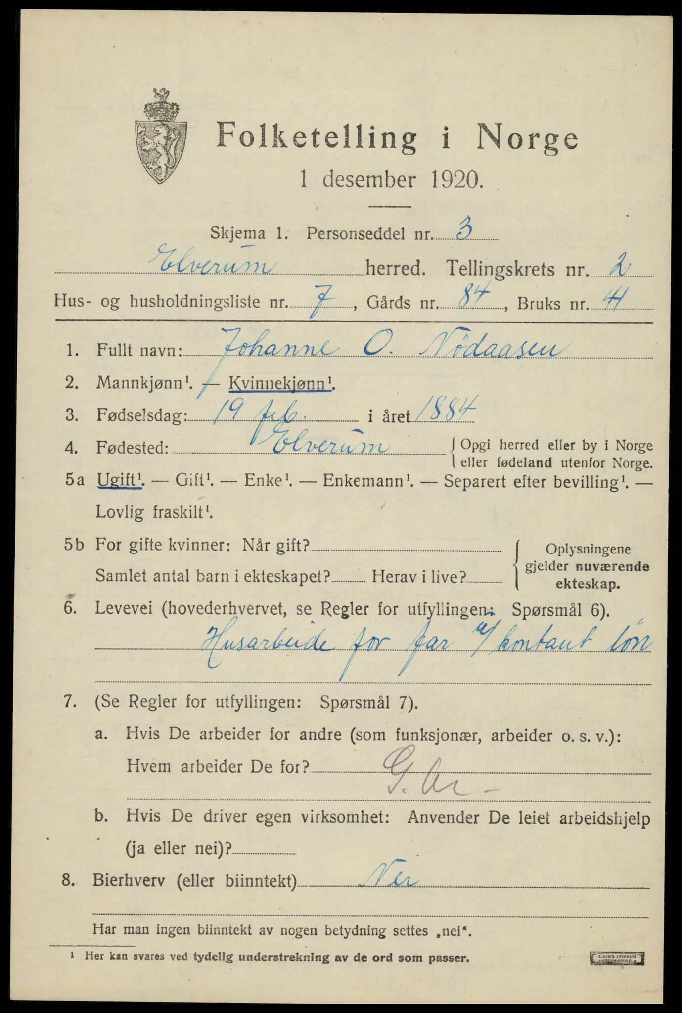 SAH, Folketelling 1920 for 0427 Elverum herred, 1920, s. 4680