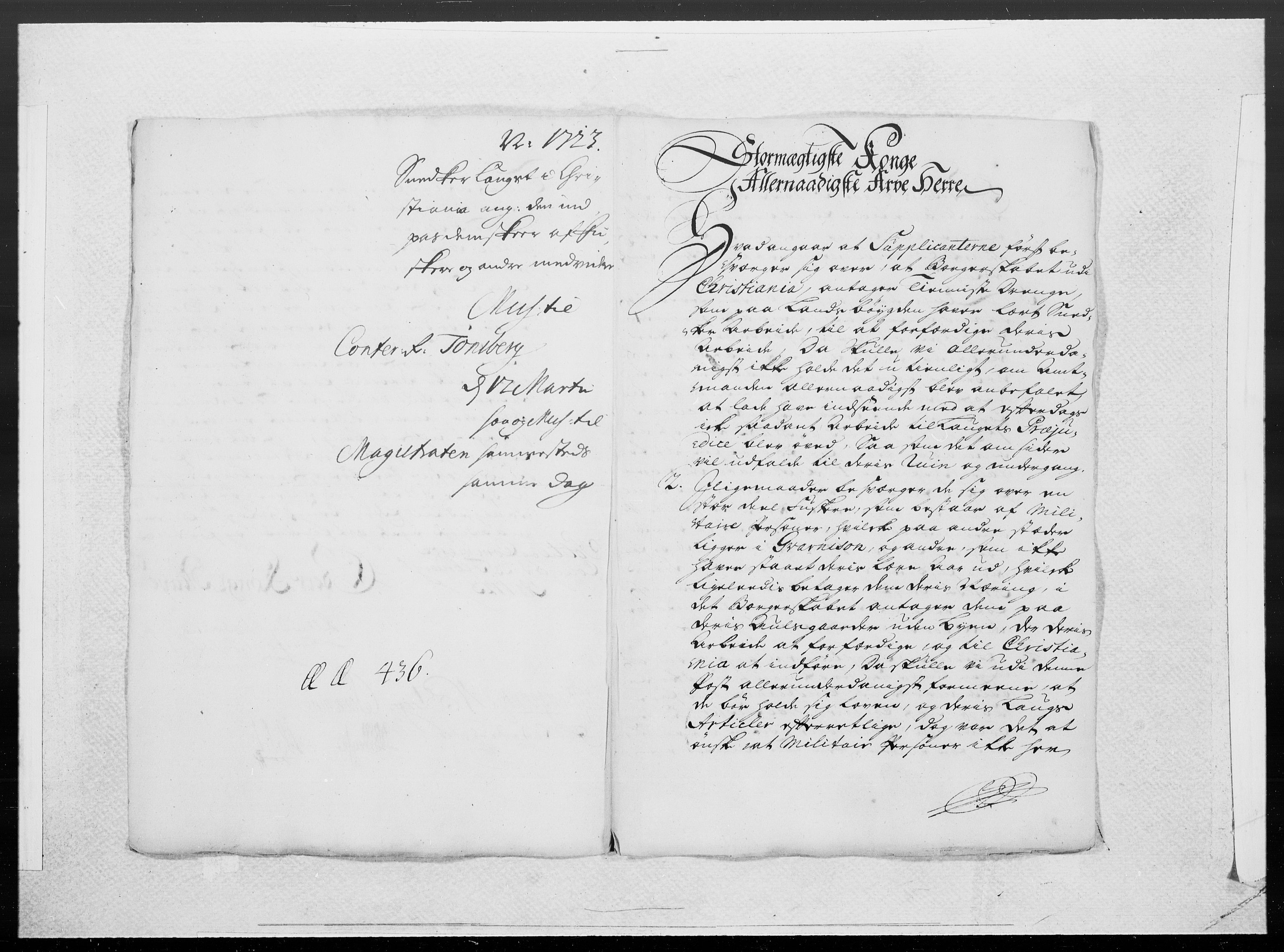 Danske Kanselli 1572-1799, RA/EA-3023/F/Fc/Fcc/Fcca/L0092: Norske innlegg 1572-1799, 1723, s. 139