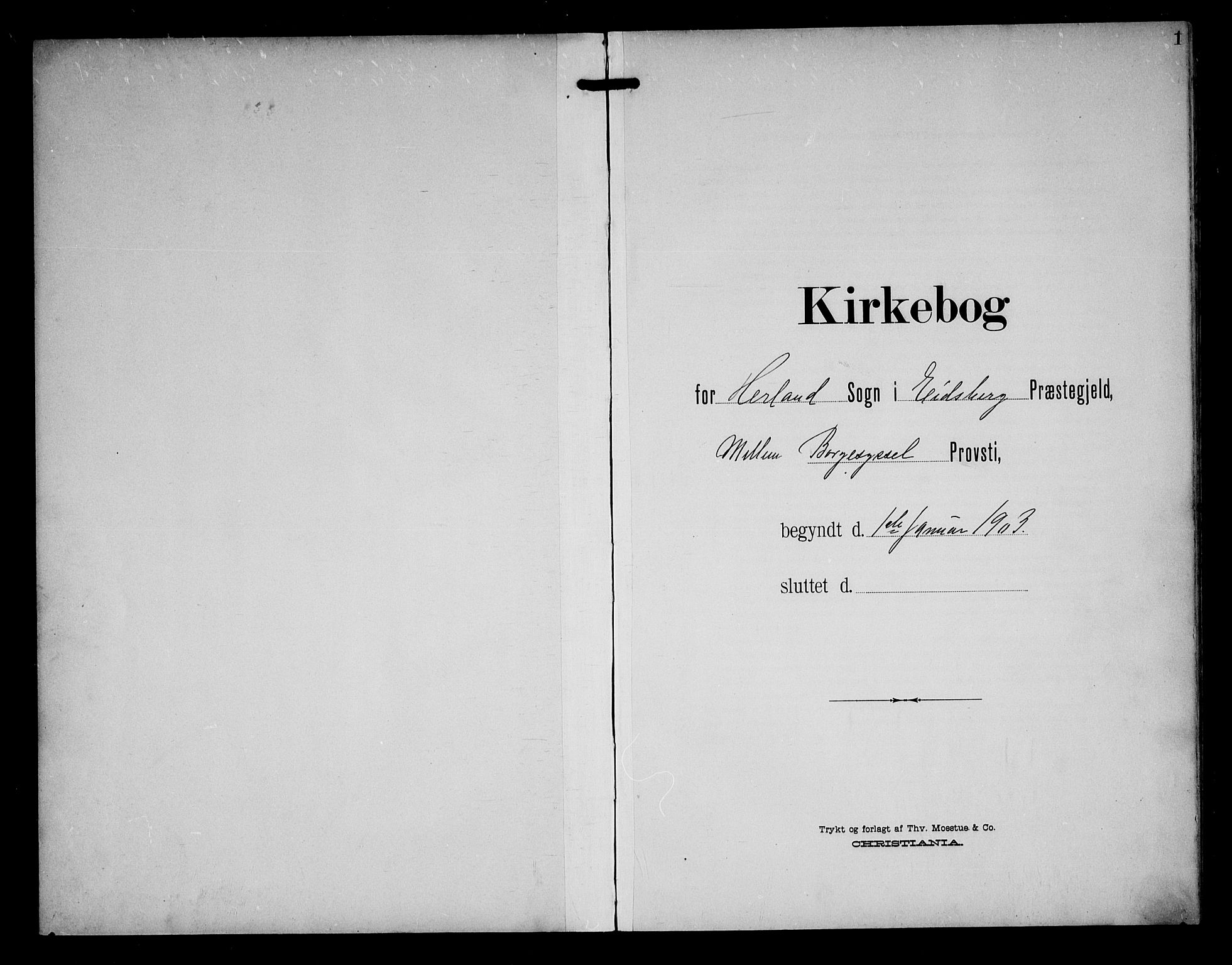 Eidsberg prestekontor Kirkebøker, SAO/A-10905/G/Gb/L0001: Klokkerbok nr. II 1, 1903-1914, s. 1