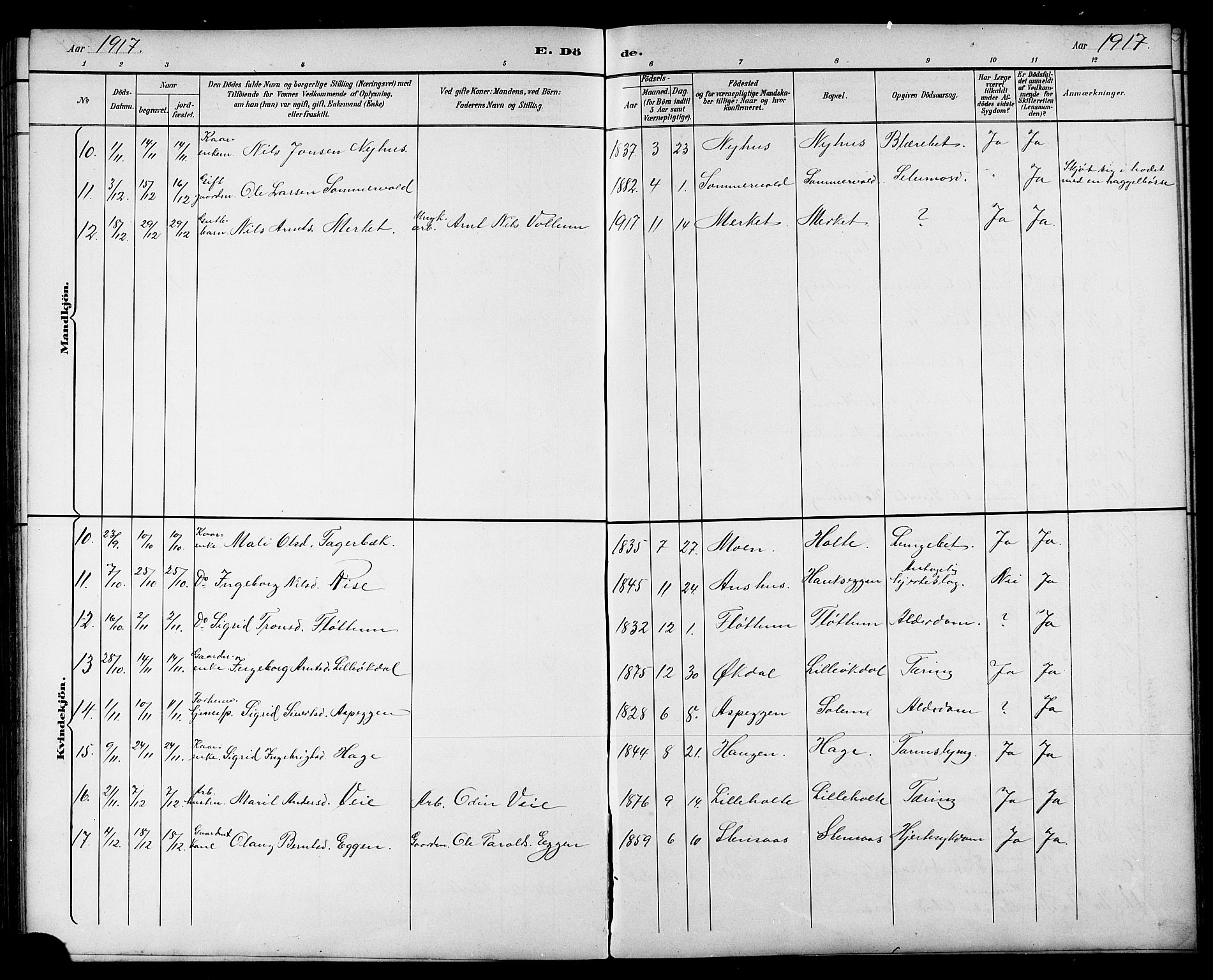 Ministerialprotokoller, klokkerbøker og fødselsregistre - Sør-Trøndelag, AV/SAT-A-1456/689/L1044: Klokkerbok nr. 689C03, 1893-1922
