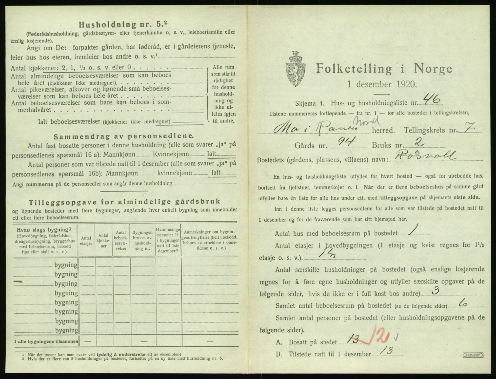 SAT, Folketelling 1920 for 1833 Mo herred, 1920, s. 1008
