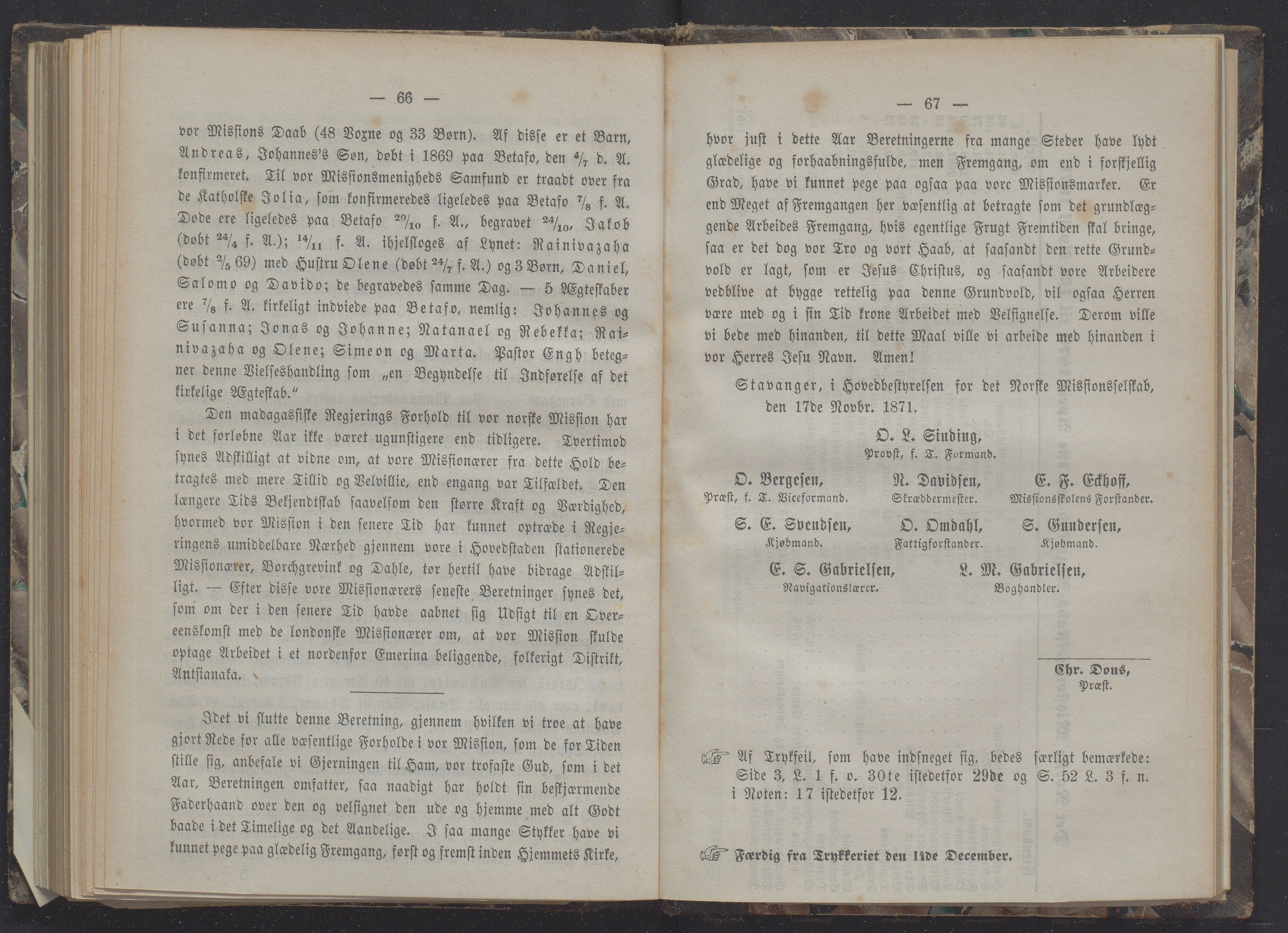 Det Norske Misjonsselskap - hovedadministrasjonen, VID/MA-A-1045/D/Db/Dba/L0337/0010: Beretninger, Bøker, Skrifter o.l   / Årsberetninger 29 , 1871, s. 66-67