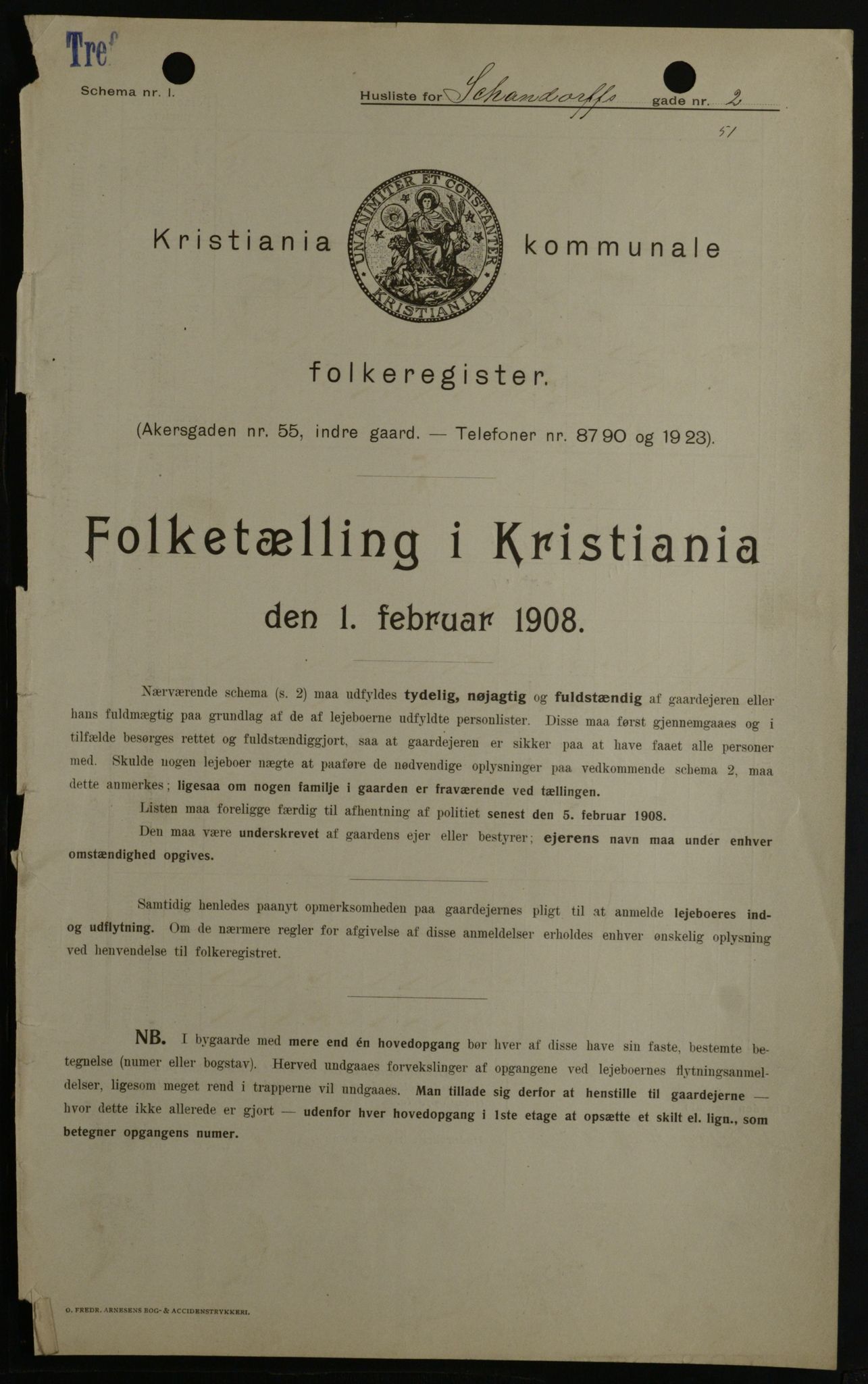 OBA, Kommunal folketelling 1.2.1908 for Kristiania kjøpstad, 1908, s. 80626