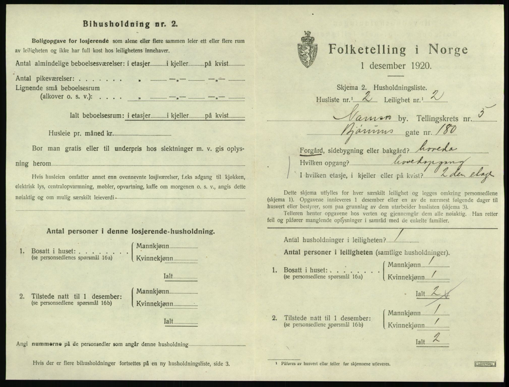 SAT, Folketelling 1920 for 1703 Namsos ladested, 1920, s. 1605