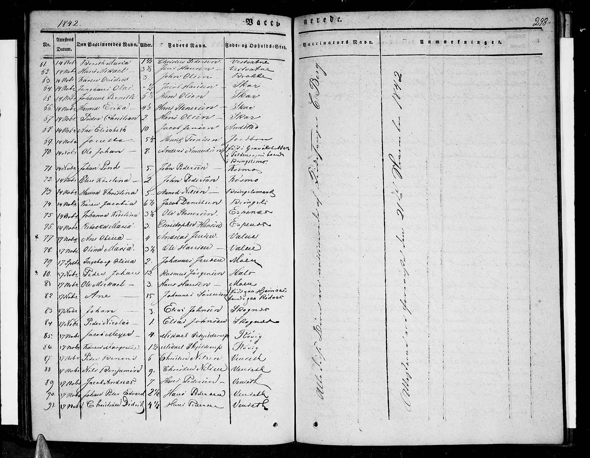 Ministerialprotokoller, klokkerbøker og fødselsregistre - Nordland, AV/SAT-A-1459/852/L0737: Ministerialbok nr. 852A07, 1833-1849, s. 298