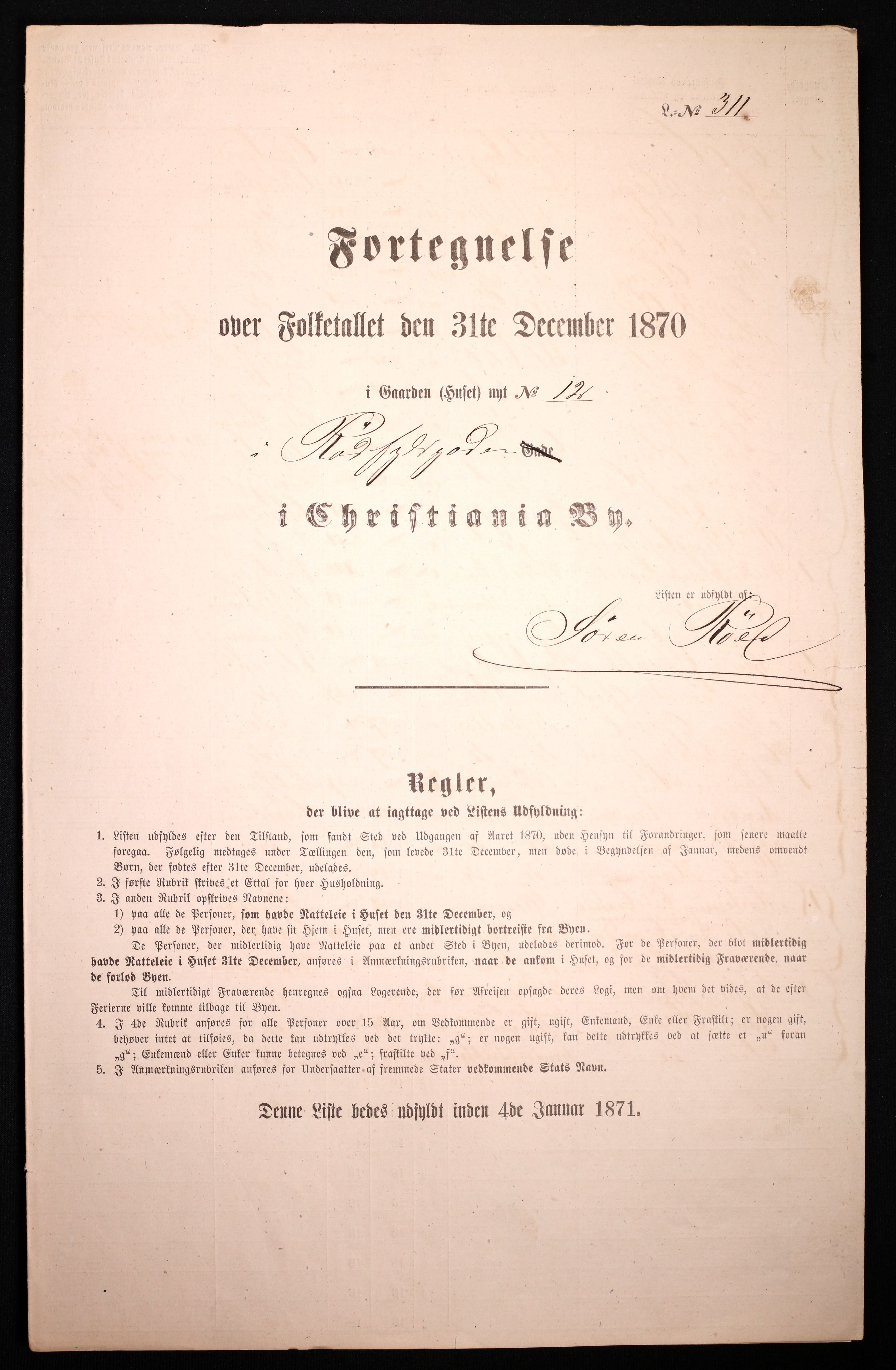 RA, Folketelling 1870 for 0301 Kristiania kjøpstad, 1870, s. 3037