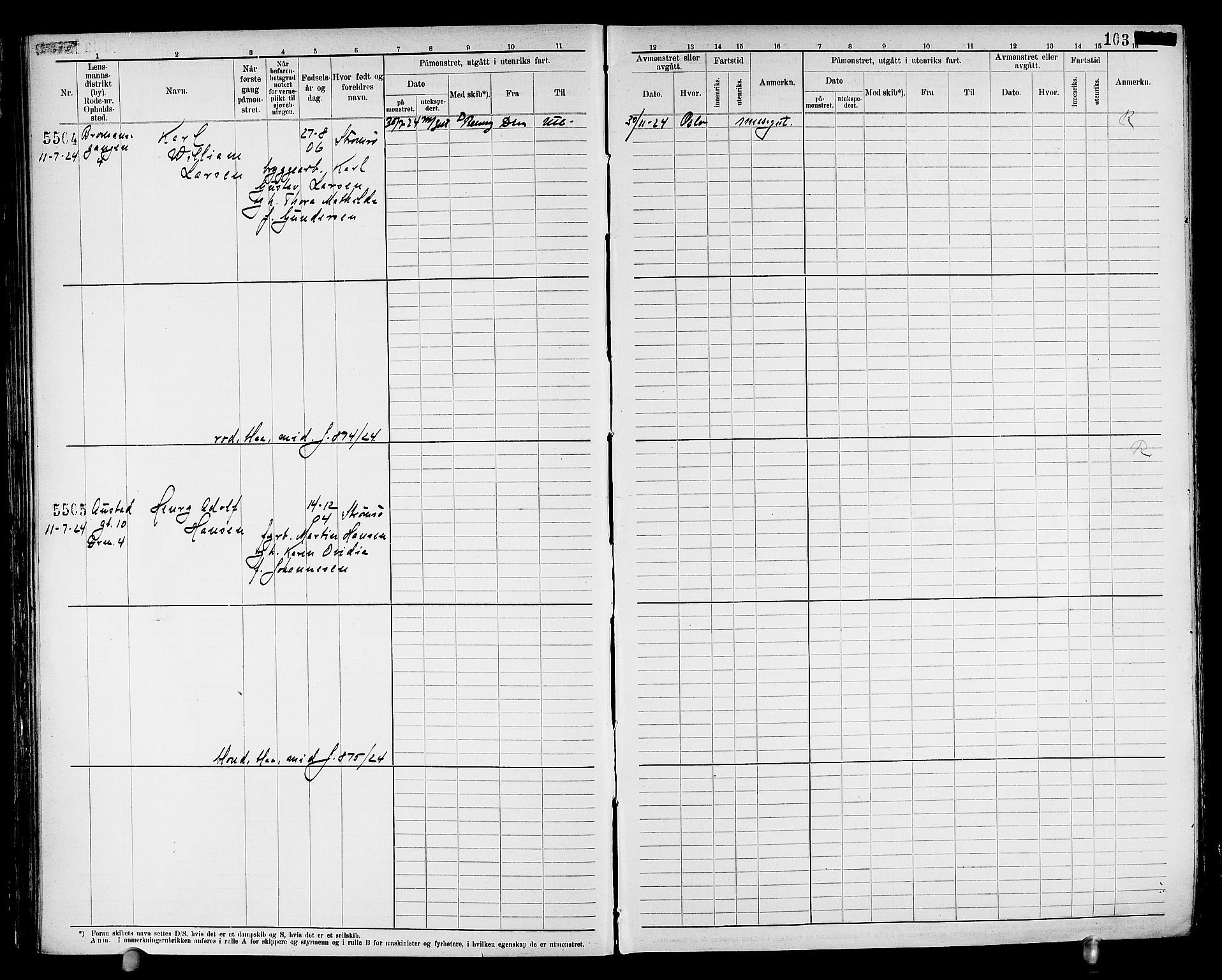 Drammen innrulleringsdistrikt, AV/SAKO-A-781/F/Fc/L0008: Hovedrulle, 1923, s. 107