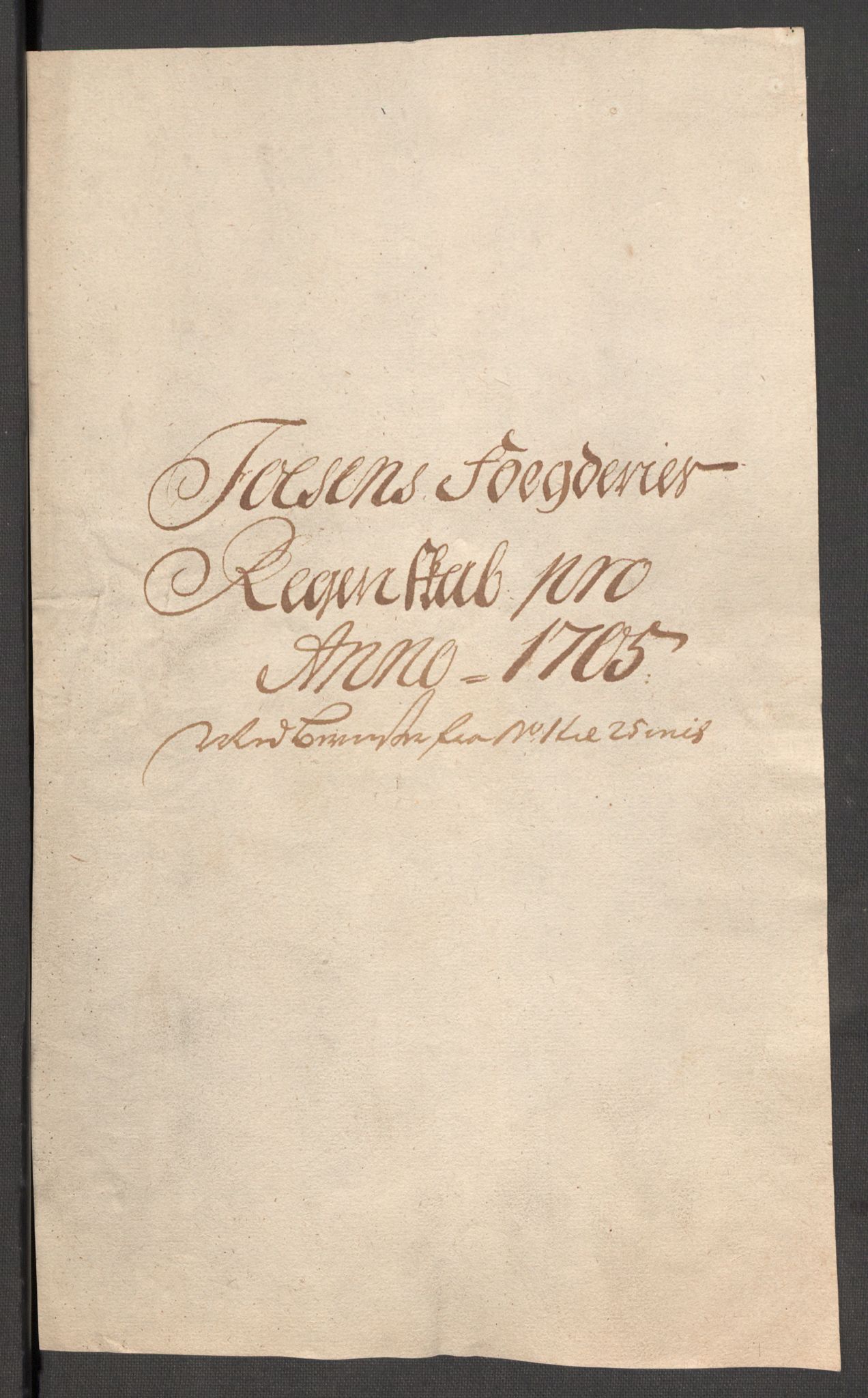 Rentekammeret inntil 1814, Reviderte regnskaper, Fogderegnskap, AV/RA-EA-4092/R57/L3856: Fogderegnskap Fosen, 1704-1705, s. 205