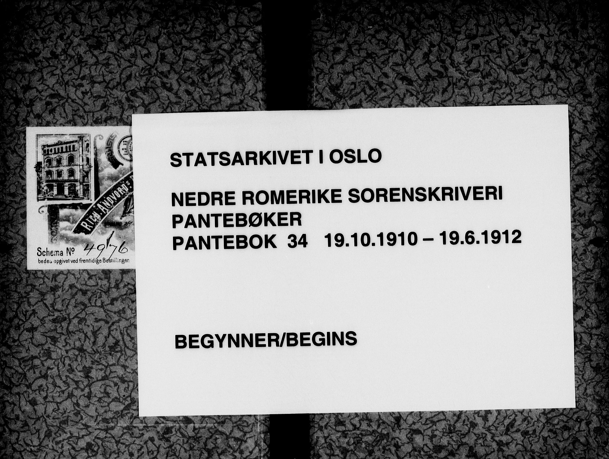 Nedre Romerike sorenskriveri, AV/SAO-A-10469/G/Gb/Gba/L0044: Pantebok nr. 34, 1910-1912