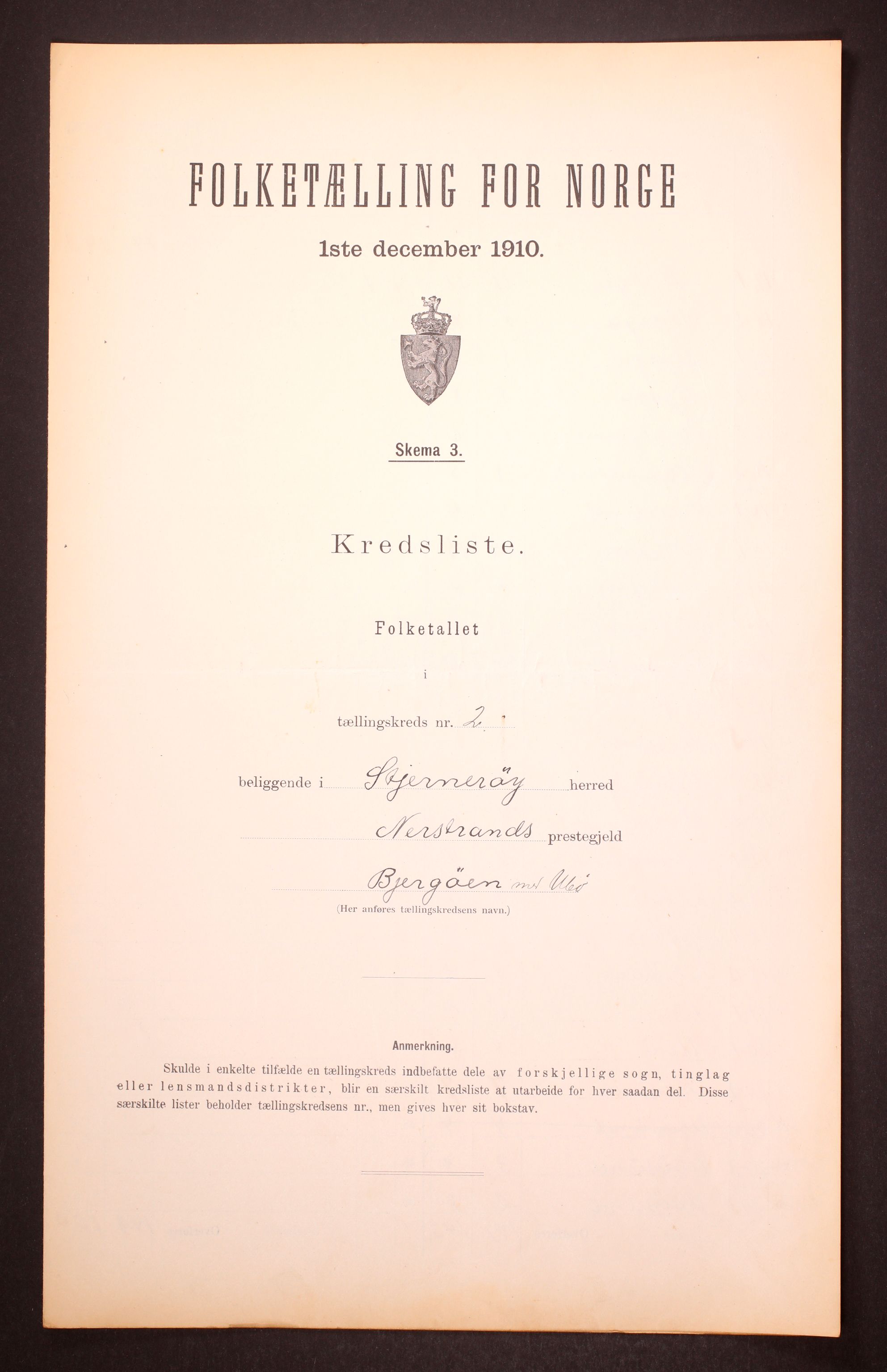 RA, Folketelling 1910 for 1140 Sjernarøy herred, 1910, s. 7